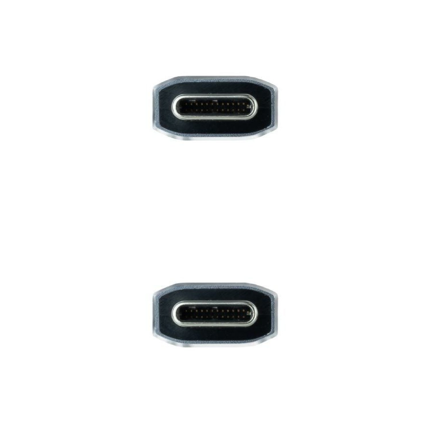 Nanocable · Cable USB 3.1 Tipo-C · 2m · 100W · 10Gbps · Gris y Negro