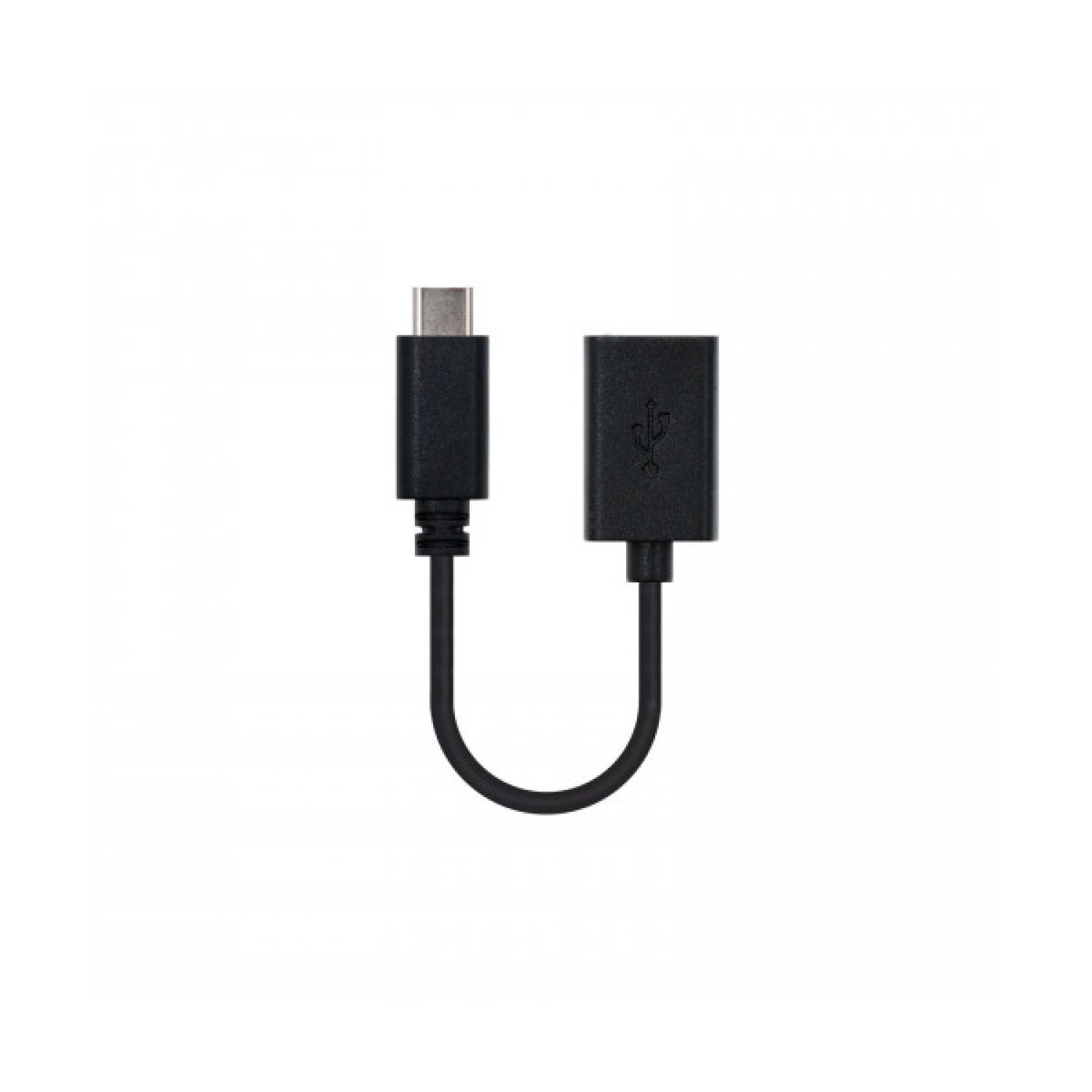 Nanocable · USB Tipo-C Macho a Hembra · 15cm · USB 2.0 480Mbps · Negro