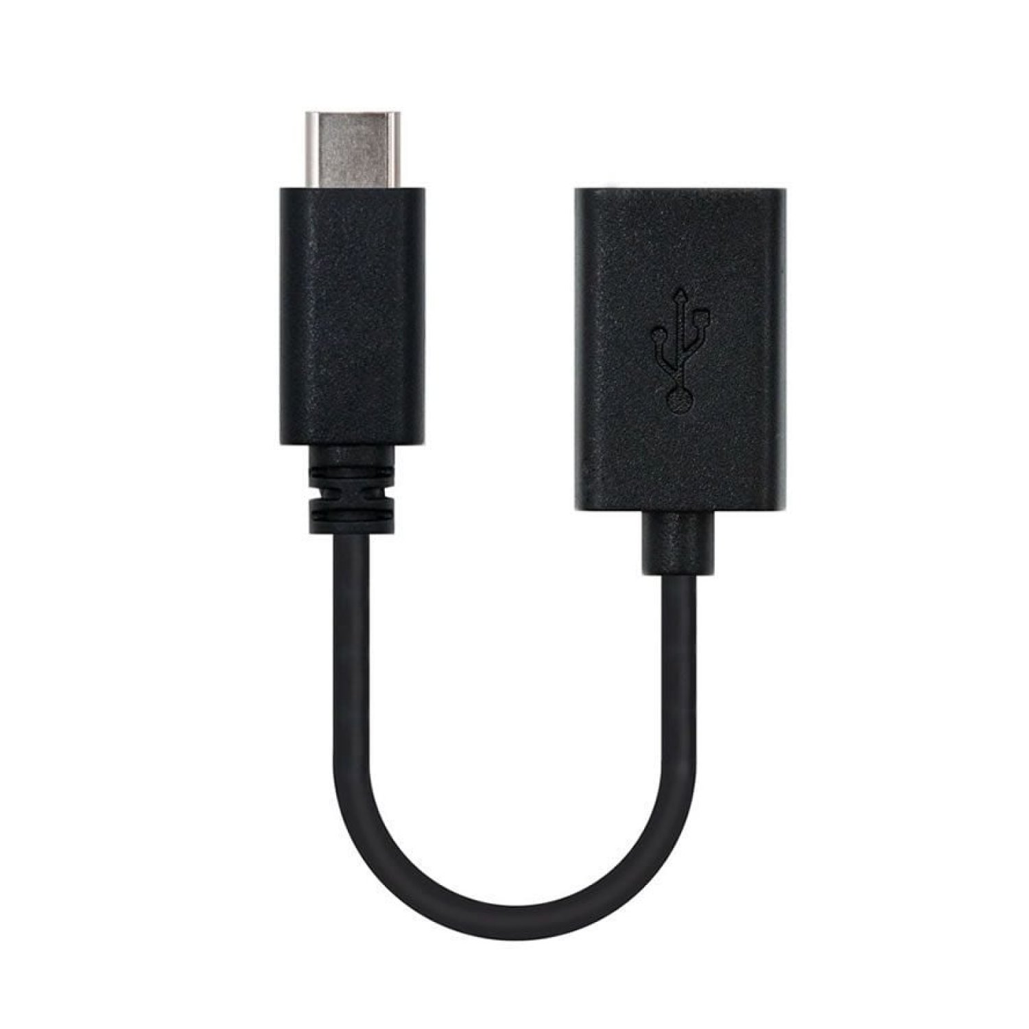 Nanocable · USB Tipo-C Macho a Hembra · 15cm · USB 2.0 480Mbps · Negro