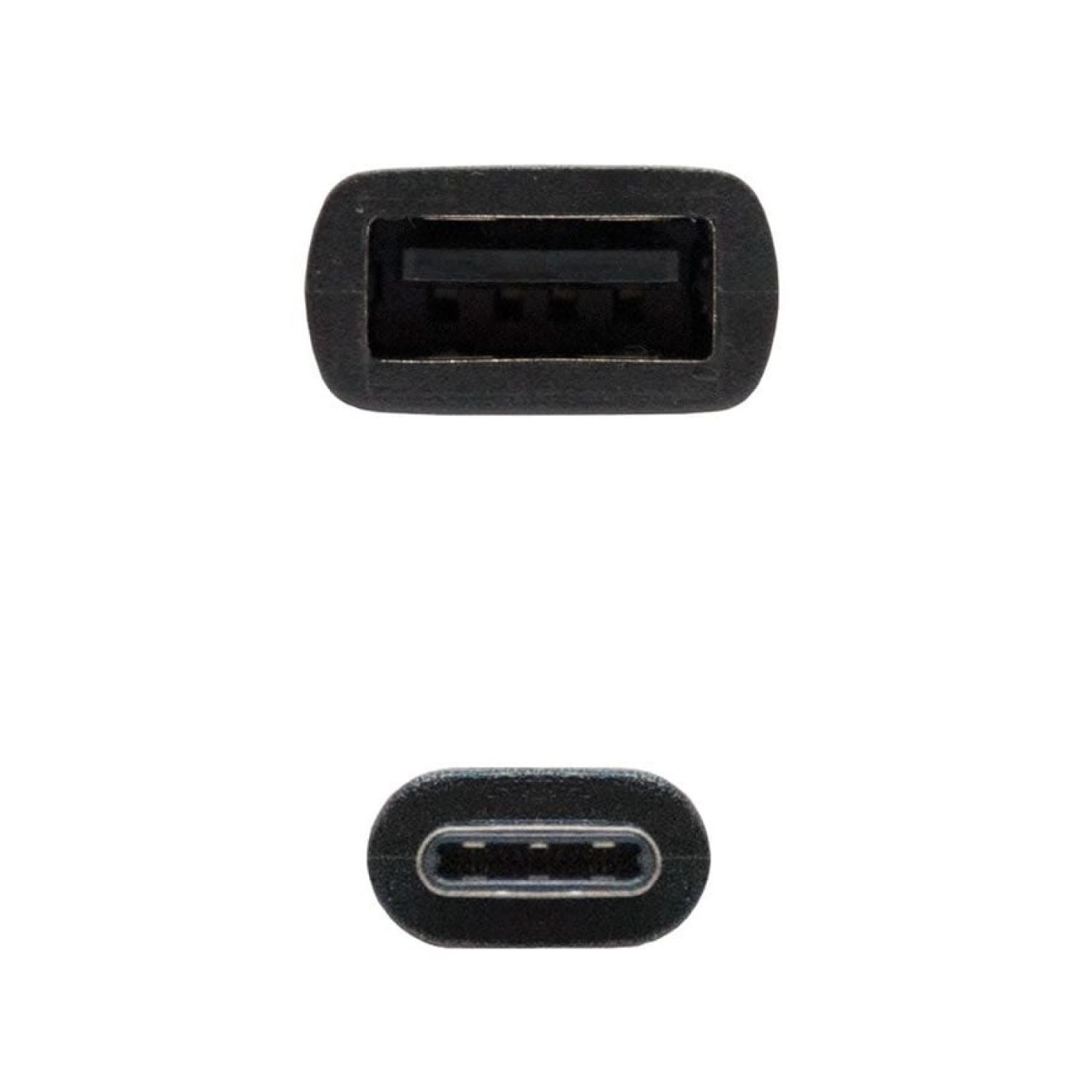 Nanocable · USB Tipo-C Macho a Hembra · 15cm · USB 2.0 480Mbps · Negro
