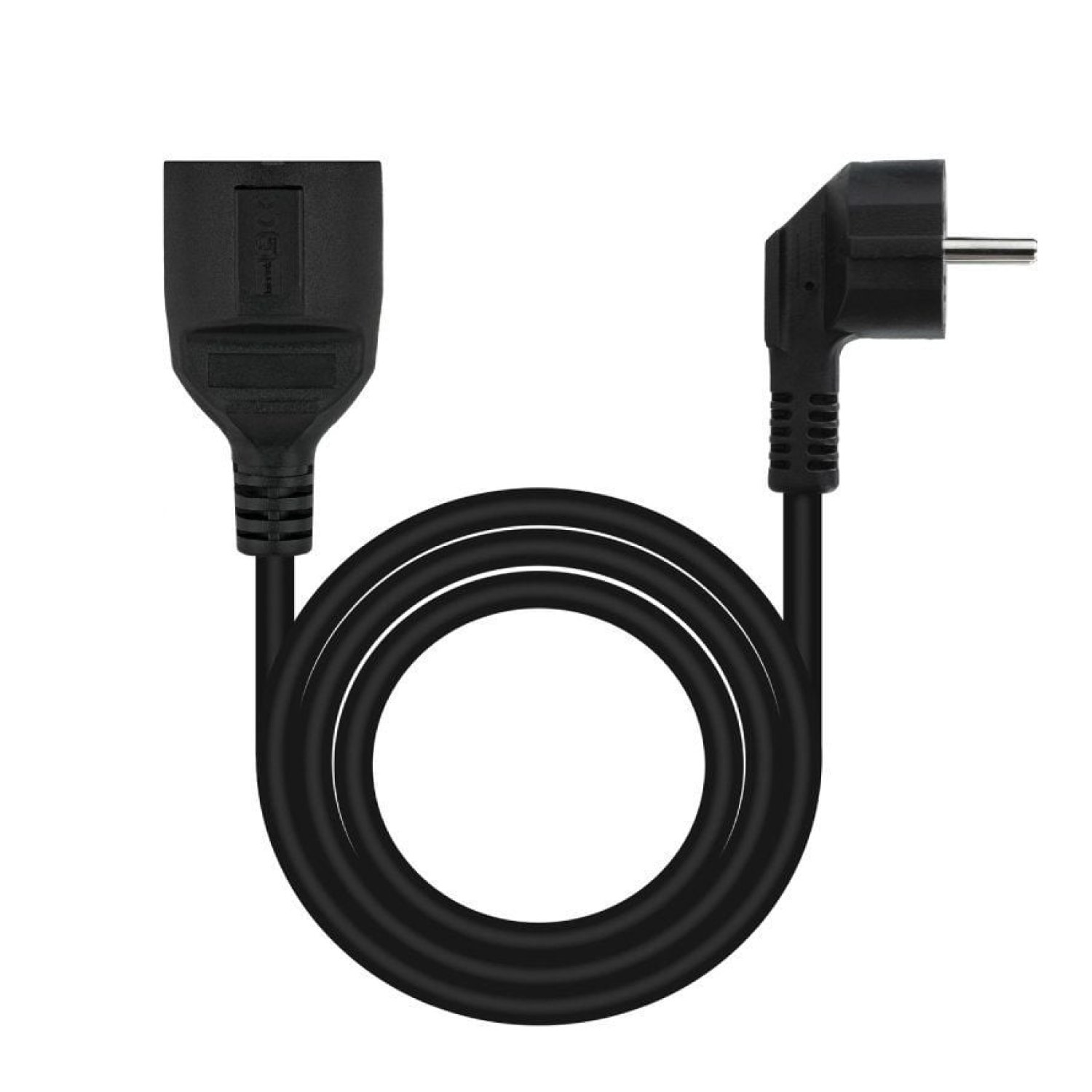 Nanocable · Alargador Corriente · 10m · Schuko Hembra-Macho · Negro