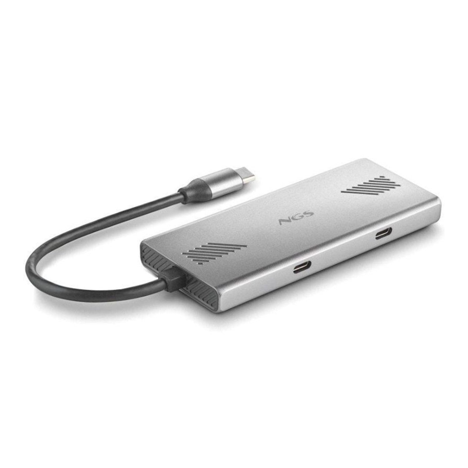 Hub USB Tipo-C NGS WonderDuo-C / 2xUSB/ 2xUSB Tipo-C/ Gris