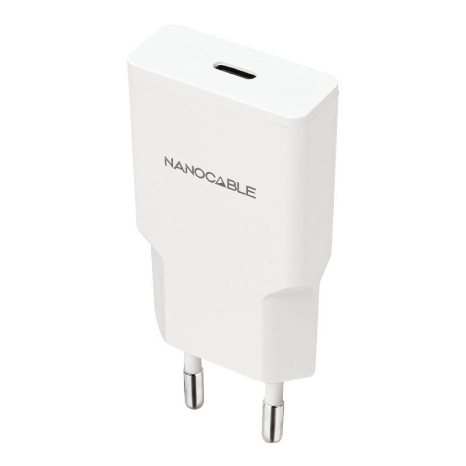 Nanocable Cargador Pared · USB-C · 25W · Blanco