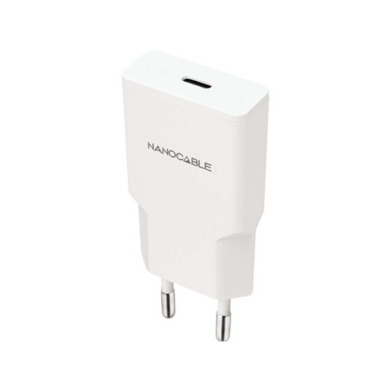 Nanocable Cargador Pared · USB-C · 25W · Blanco