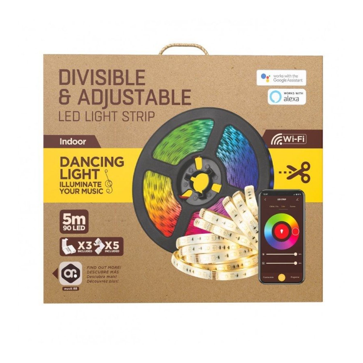 Muvit IO Tira LED · 5m · 24W · RGB+CCT · Regulable · WiFi