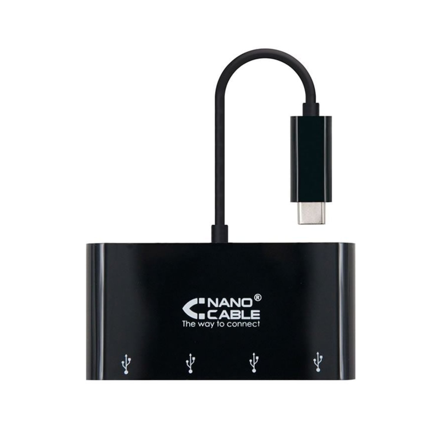 Nanocable Hub USB Tipo-C · 4 Puertos USB · Conectividad Múltiple