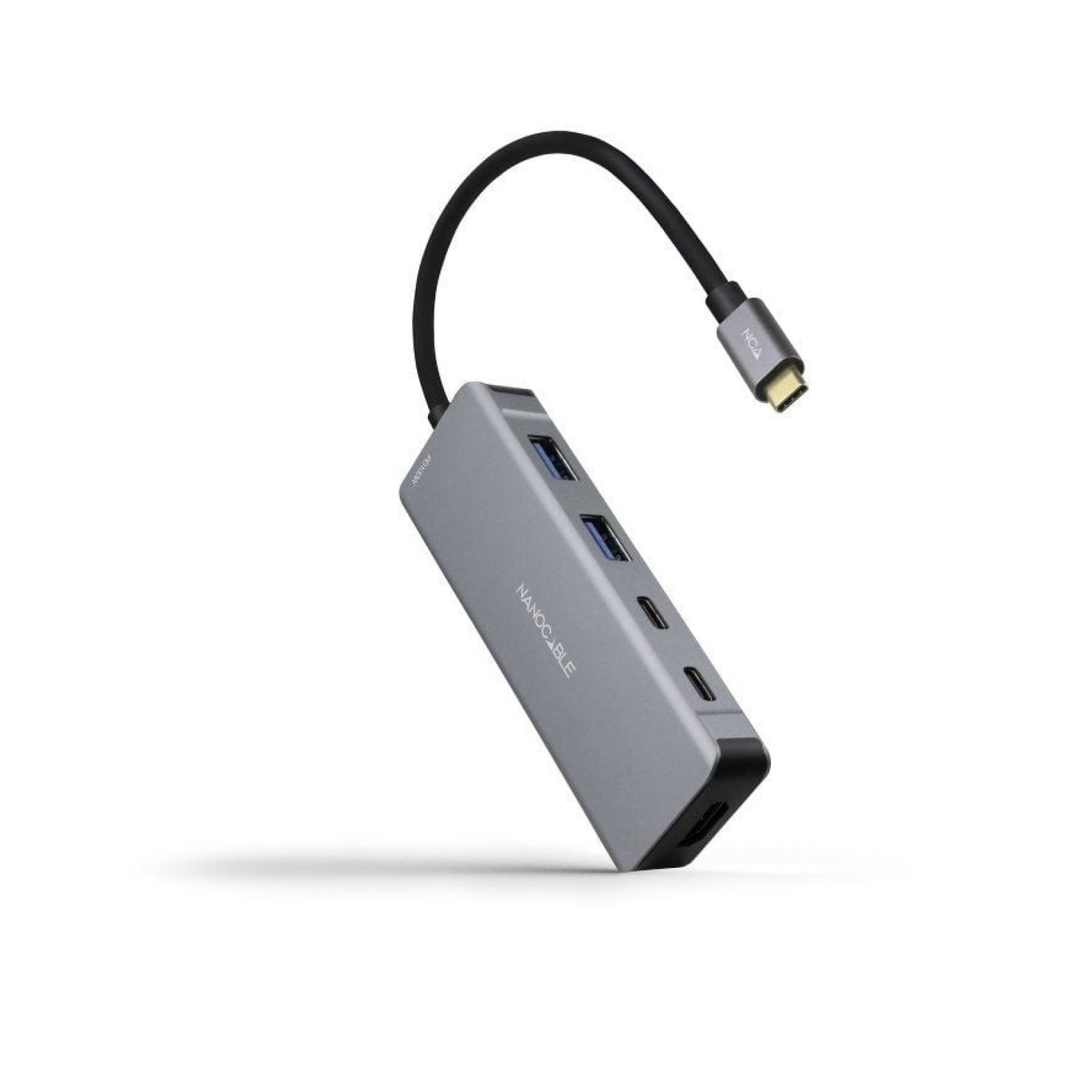 Nanocable Docking USB-C · 2x USB · HDMI 4K · 2x USB-C · USB-C PD · Gris