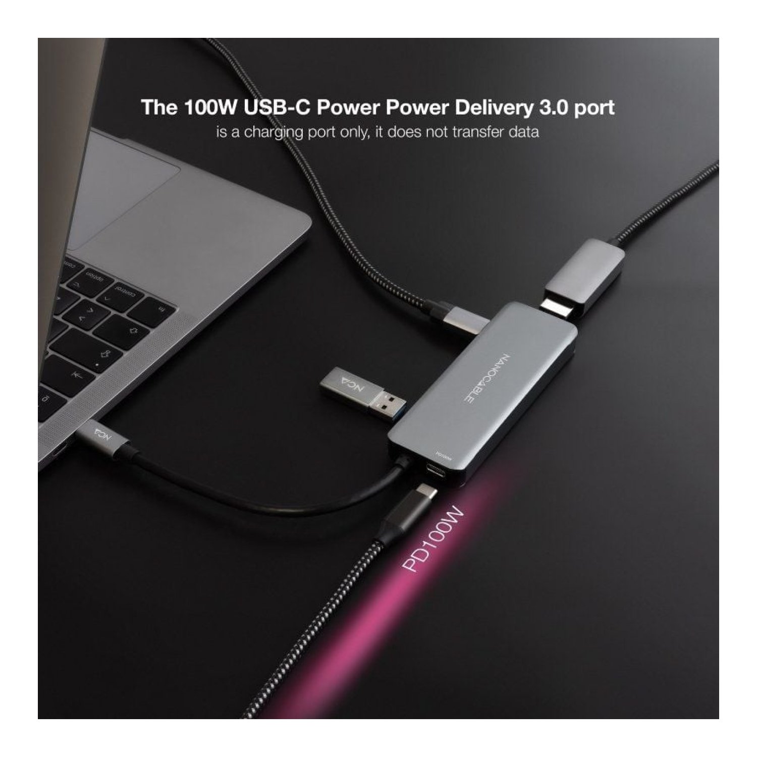 Nanocable Docking USB-C · 2x USB · HDMI 4K · 2x USB-C · USB-C PD · Gris
