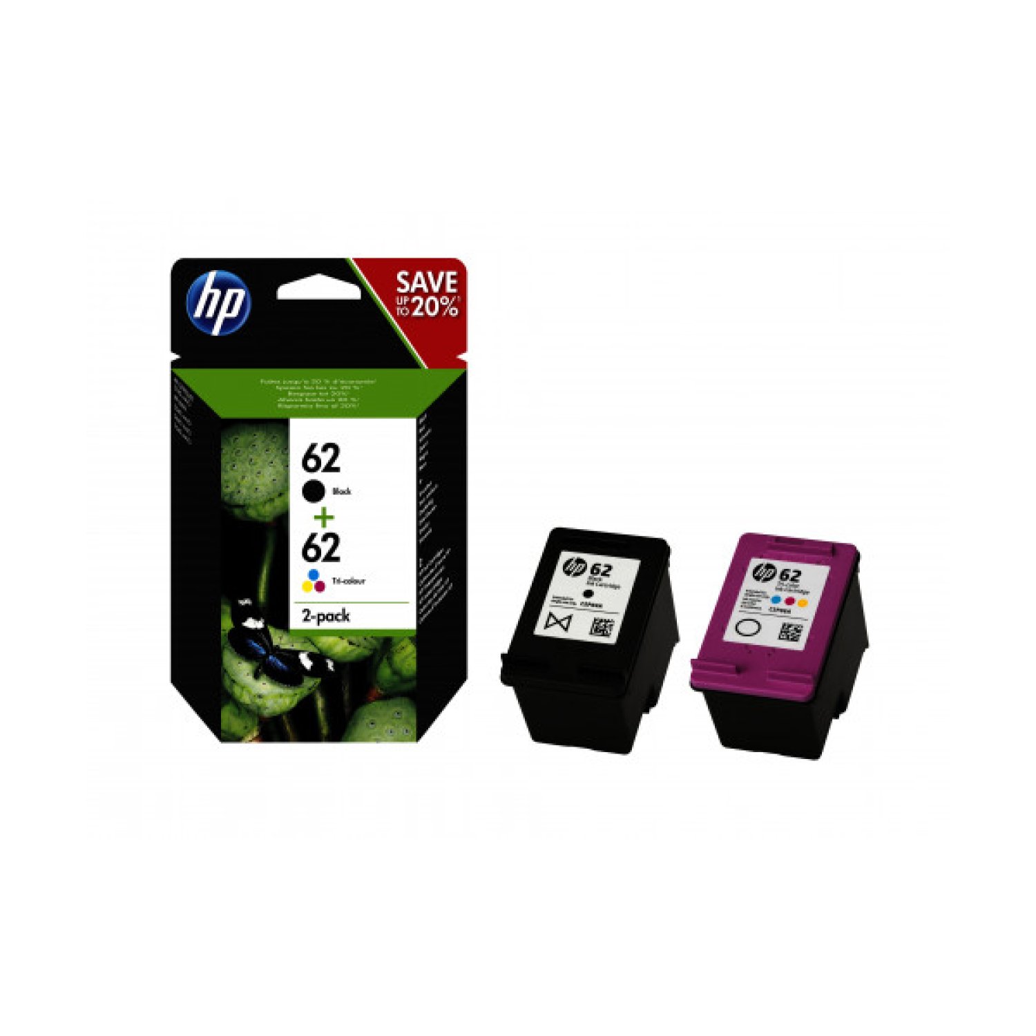 HP Cartucho Tinta nº62 · Multipack · Negro + Tricolor · Original
