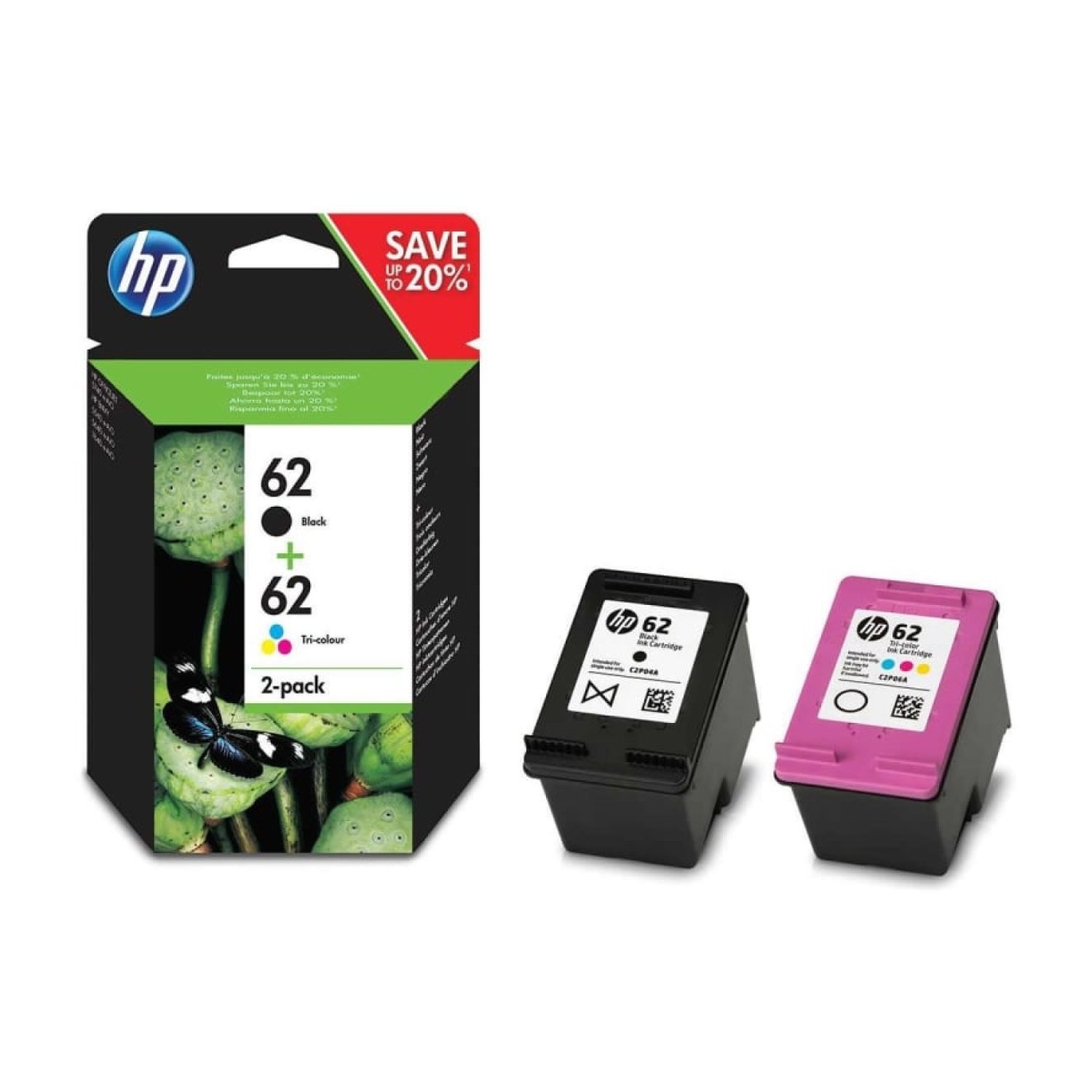 HP Cartucho Tinta nº62 · Multipack · Negro + Tricolor · Original