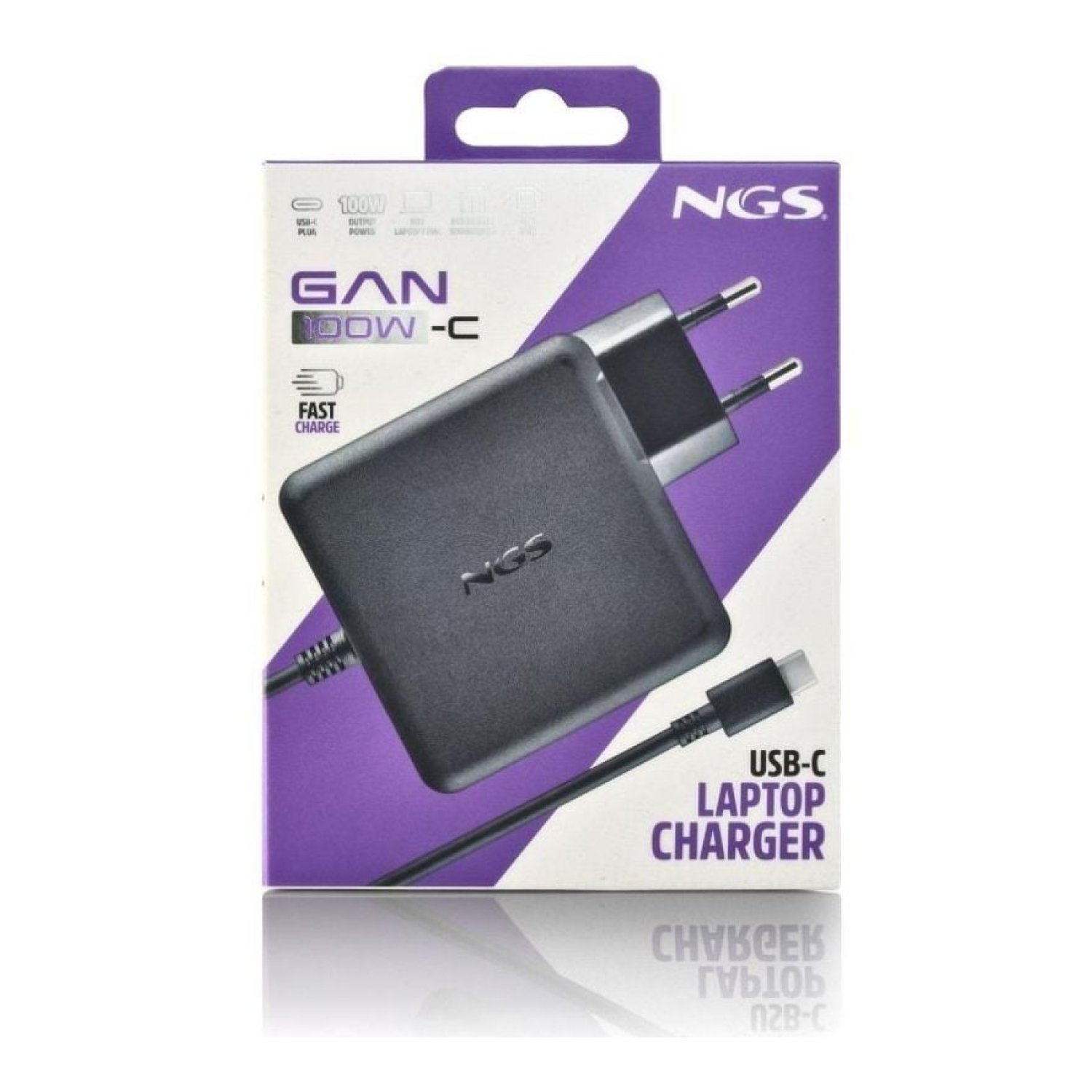 NGS GAN100W-C · Cargador GaN 100W · USB Tipo-C · 5-20V Automático