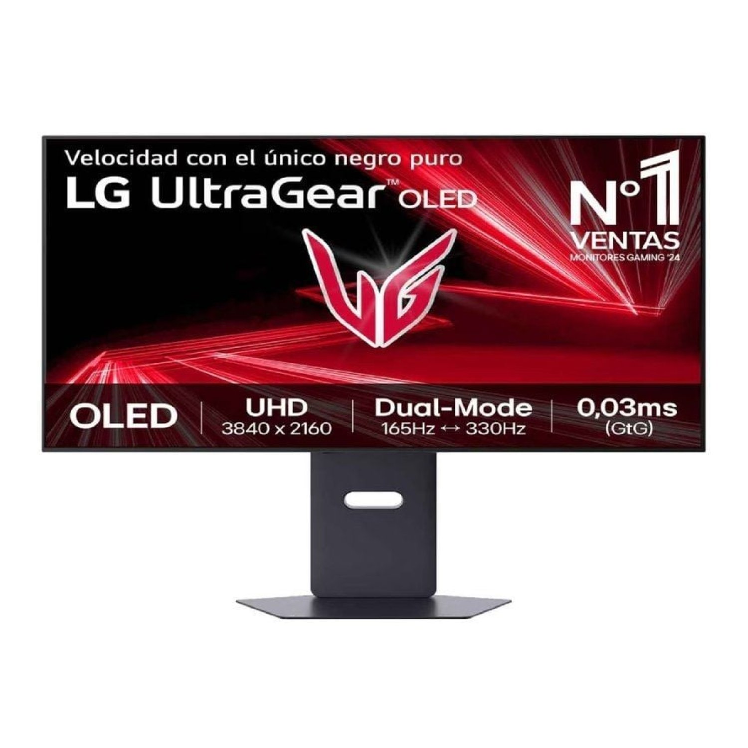 LG UltraGear 32GX850A-B · 32" 4K OLED · 330Hz · 0,03ms · Regulable en altura
