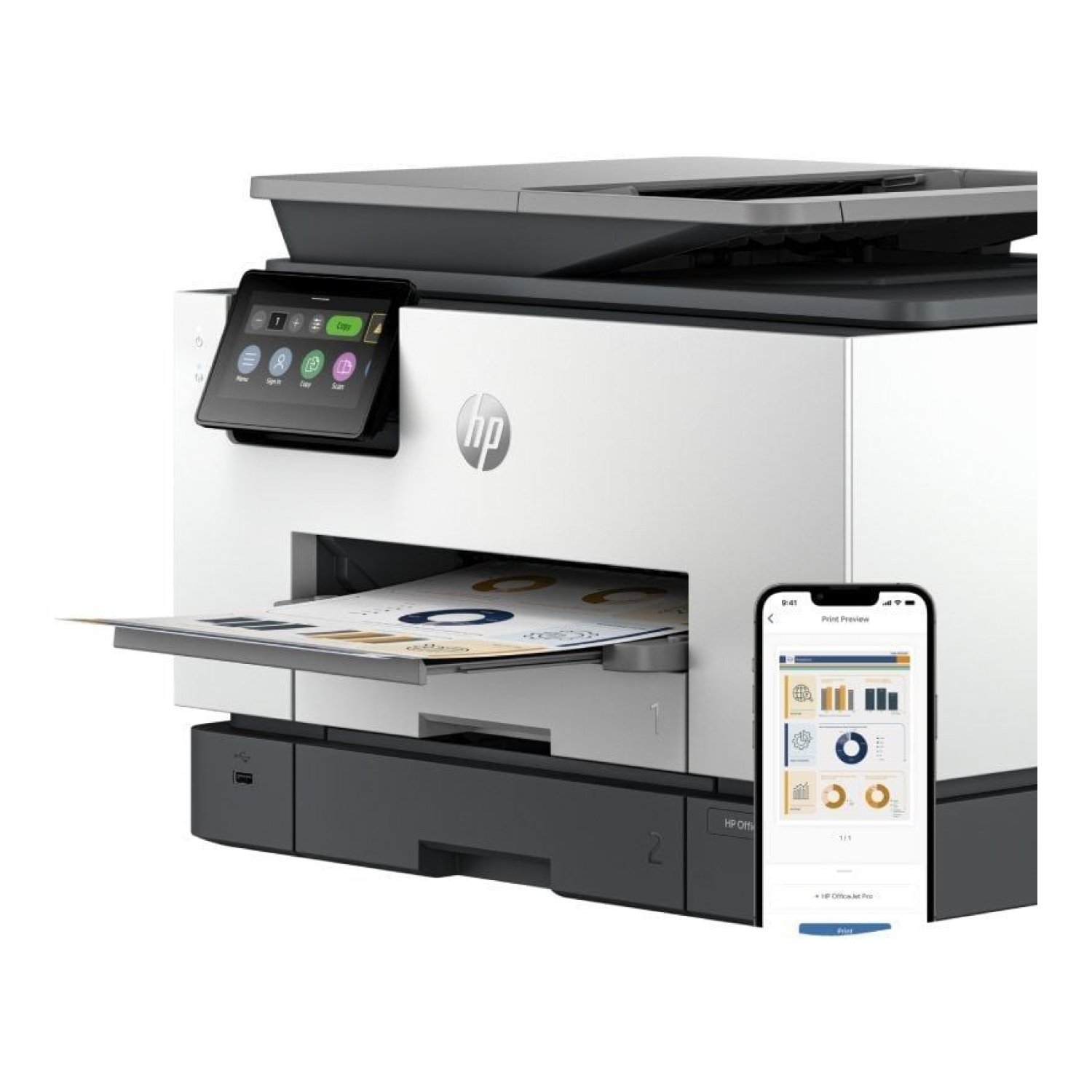 HP OfficeJet Pro 9130b · Multifunción WiFi · Fax · Dúplex · ADF · Blanca