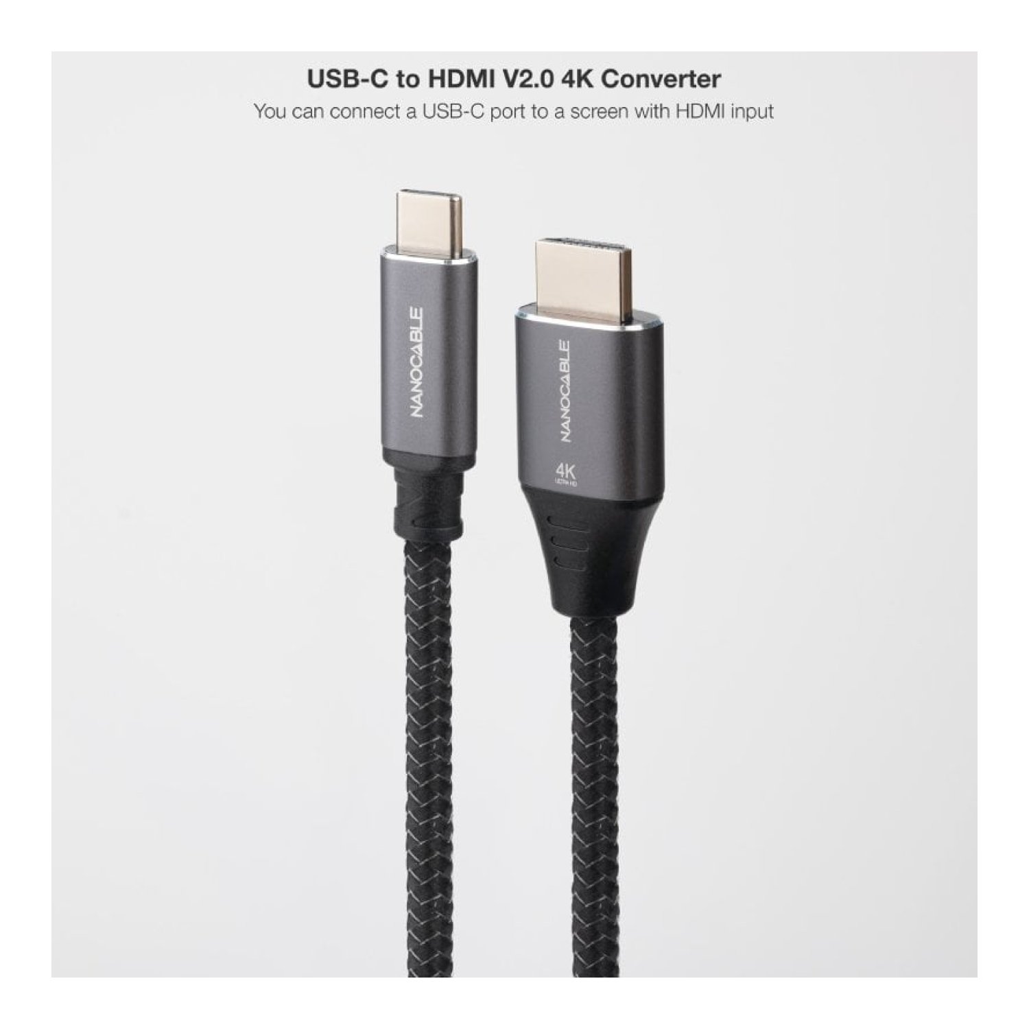 Nanocable · Cable USB-C a HDMI · 1,8m · Negro