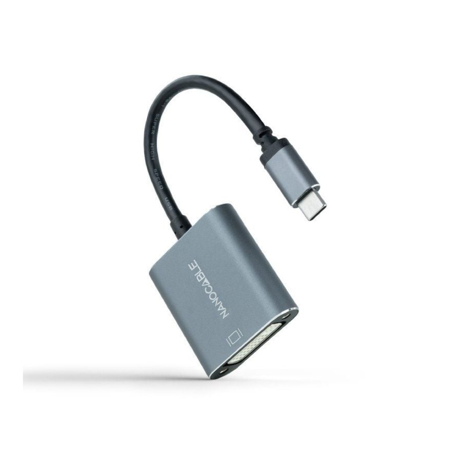 Nanocable · Conversor USB-C a DVI-D · 15cm · Gris