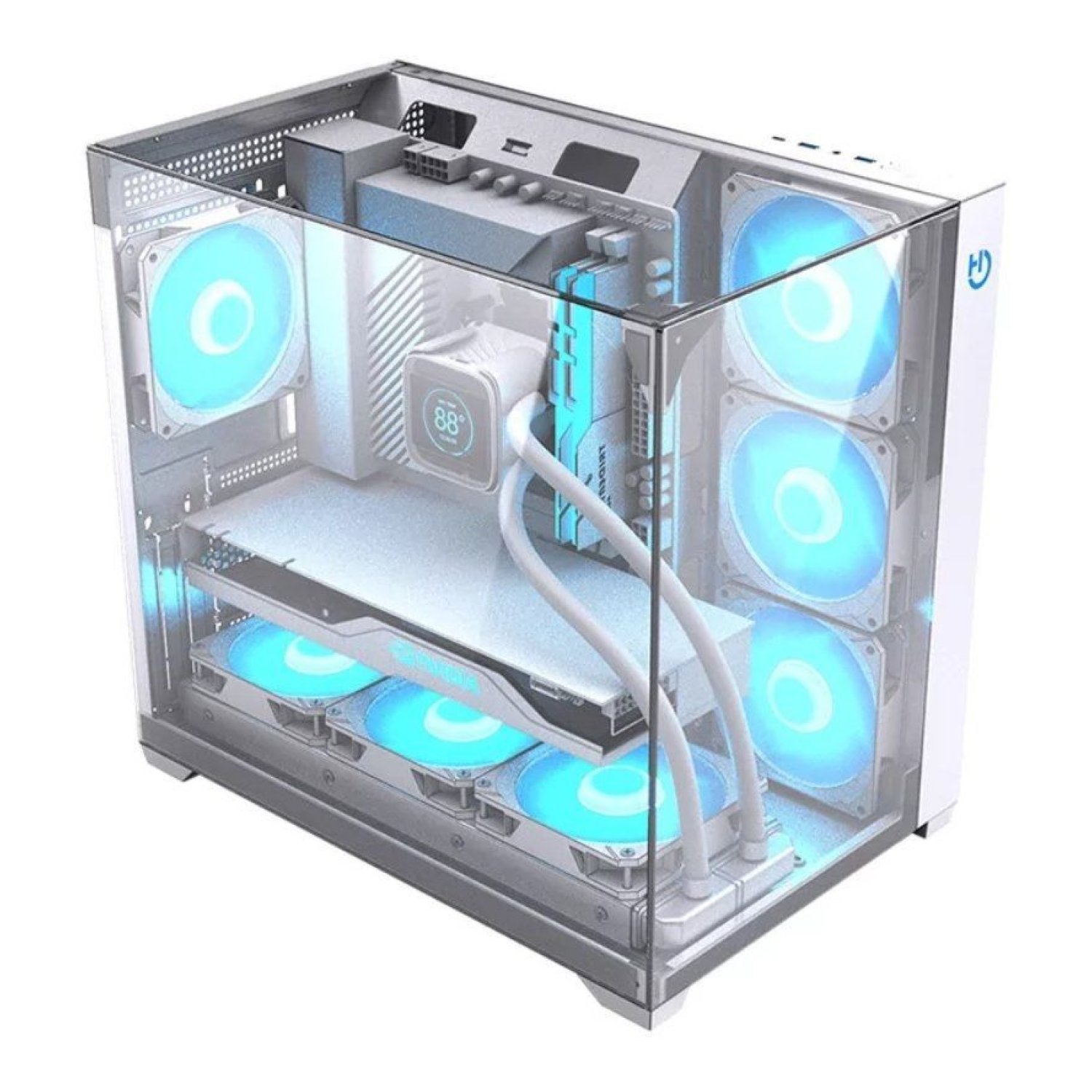 Hiditec Sky · Caja Gaming Semitorre · ATX · Blanca