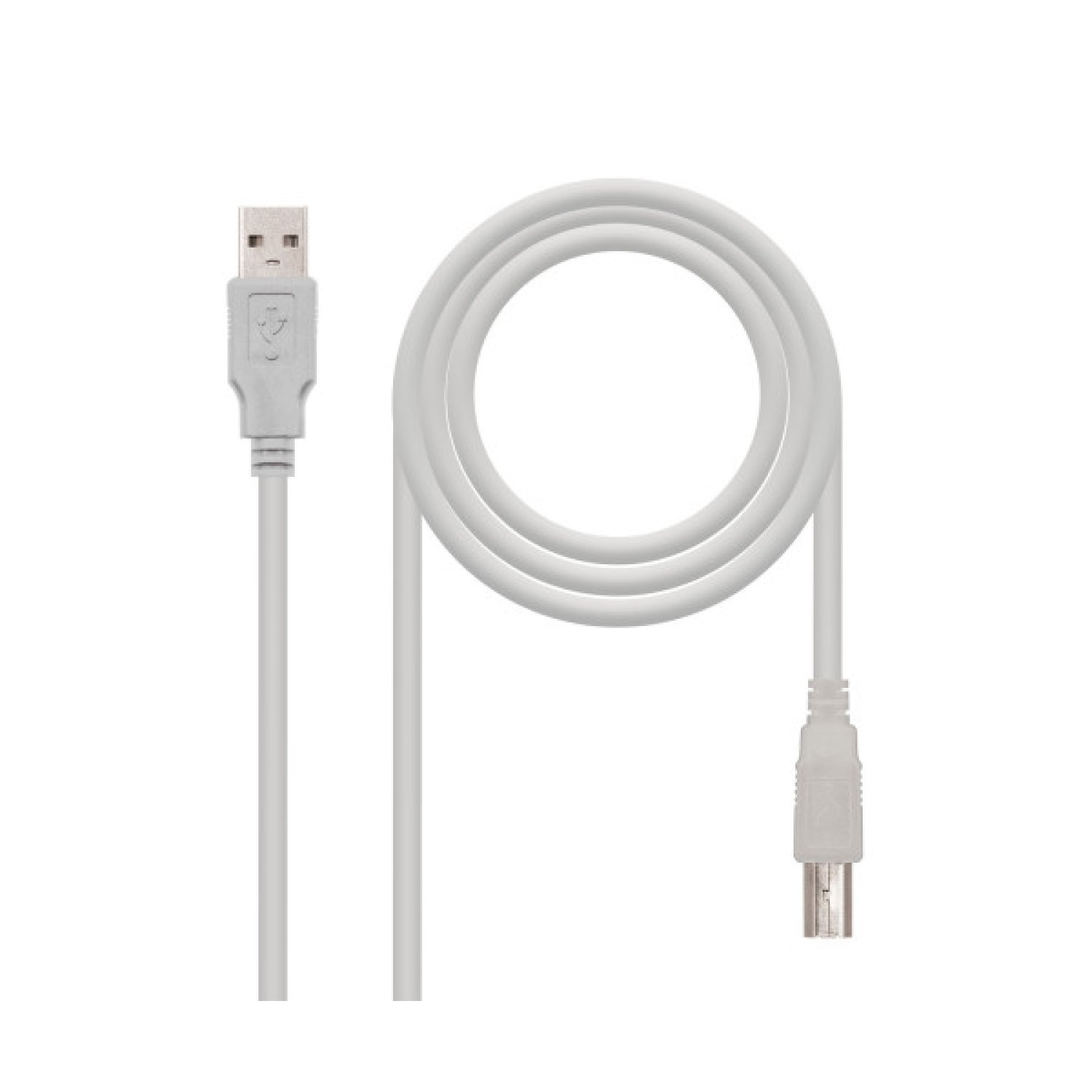 Nanocable · Cable USB 2.0 · USB Tipo-B a USB-A · 1,8m · Beige
