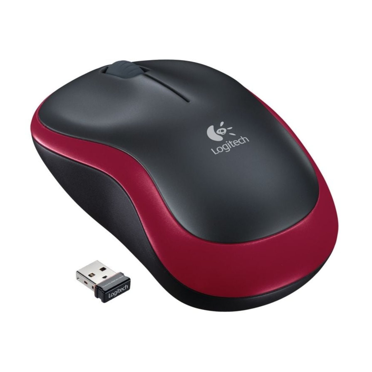 Logitech M185 · Ratón Inalámbrico · Rojo · Hasta 1000 DPI
