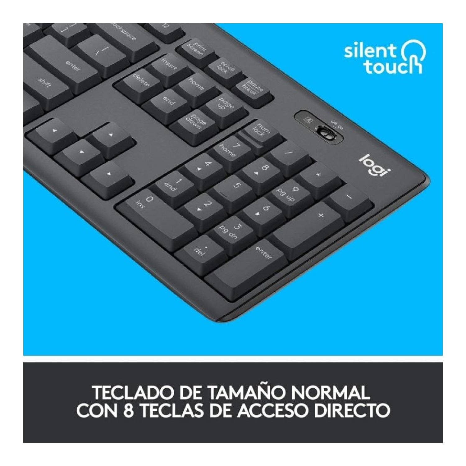 Logitech Silent Touch MK295 · Teclado y Ratón Inalámbricos · Grafito