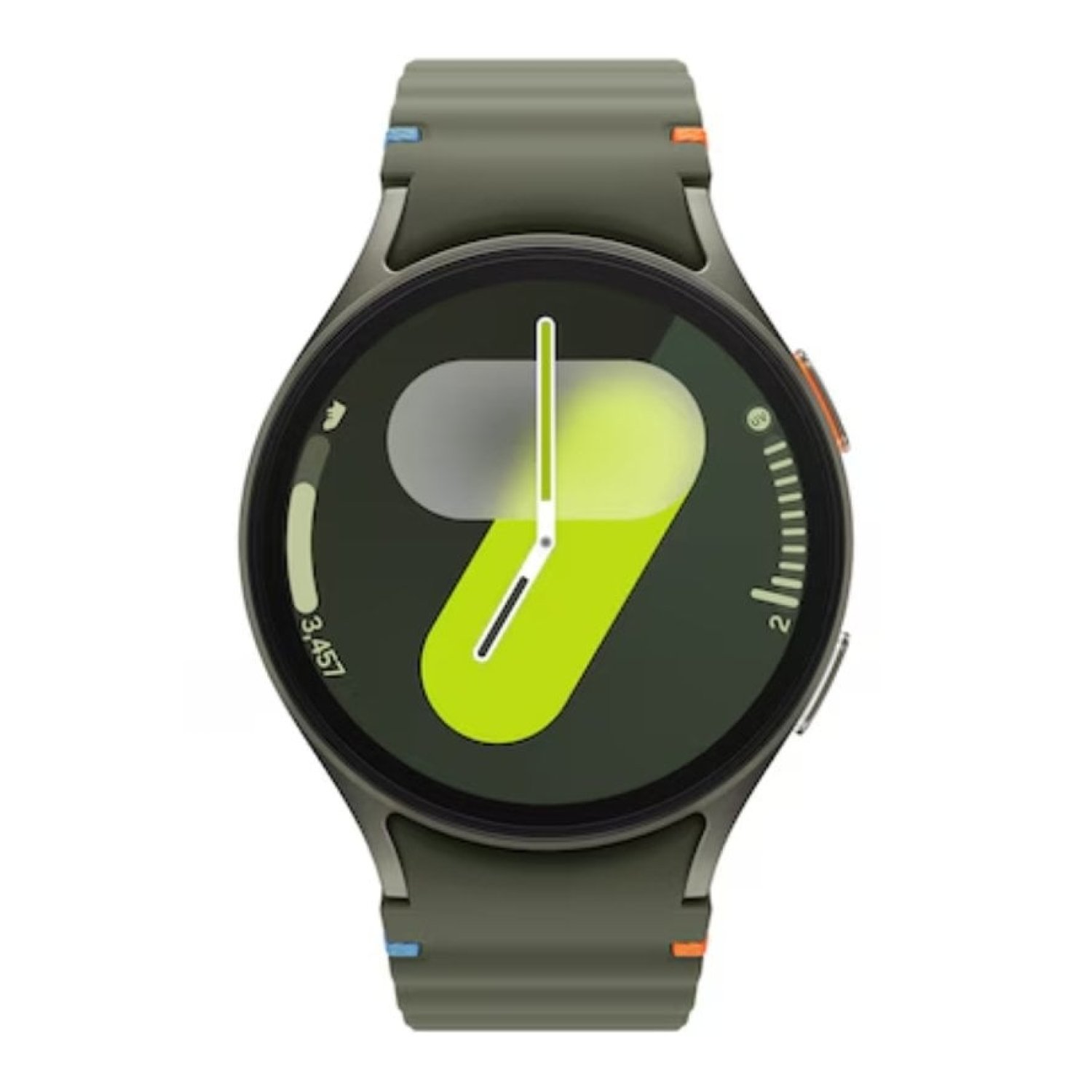 Samsung Galaxy Watch 7 · GPS · Notificaciones · Monitor Cardíaco · Verde