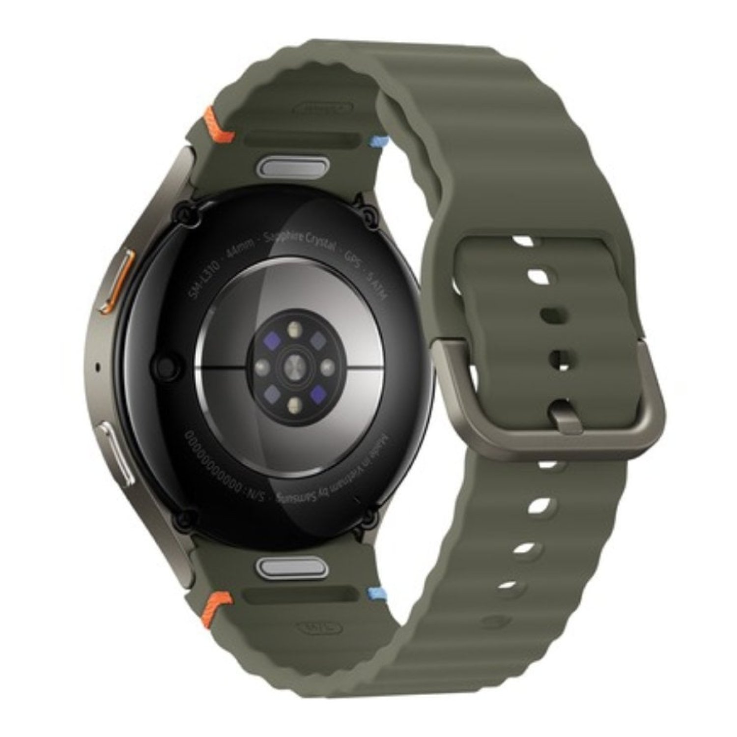 Samsung Galaxy Watch 7 · GPS · Notificaciones · Monitor Cardíaco · Verde