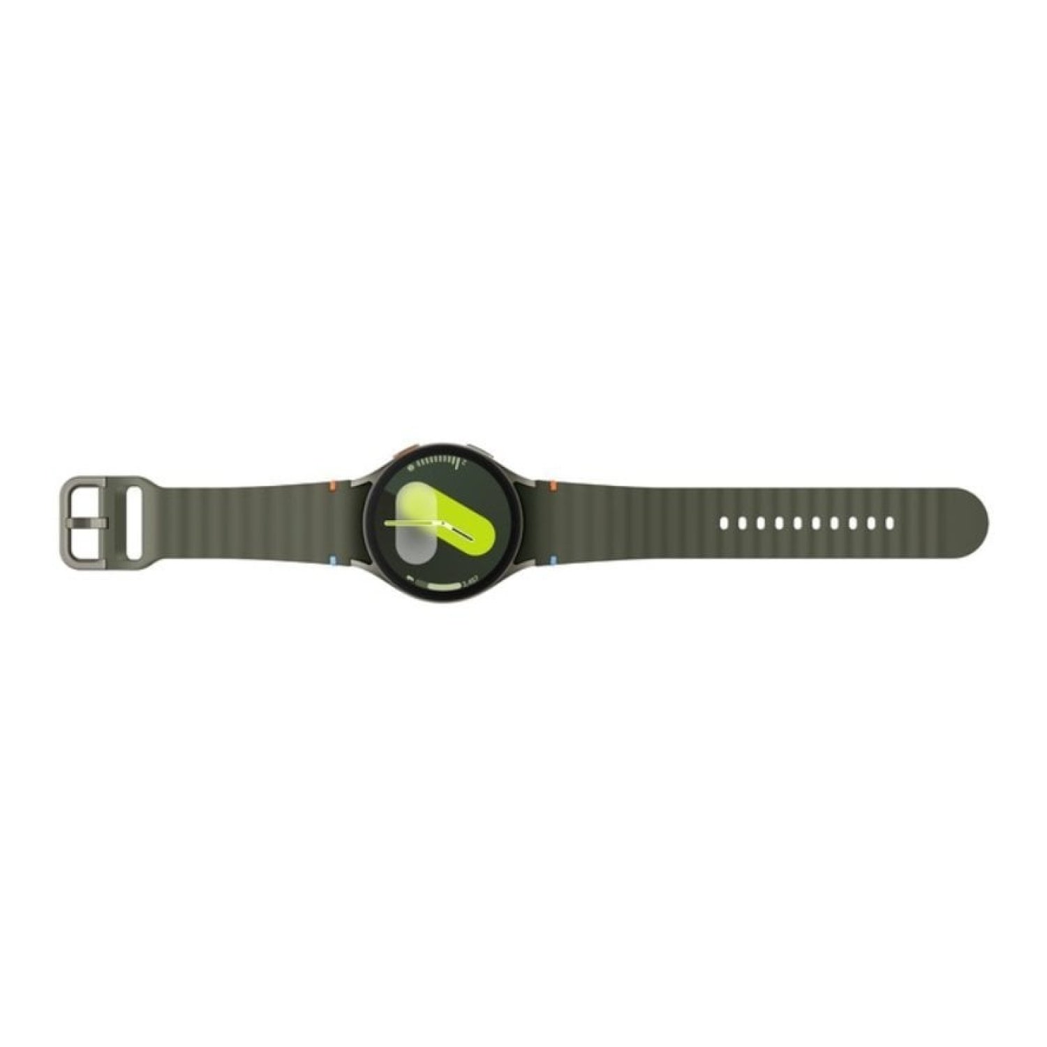 Samsung Galaxy Watch 7 · GPS · Notificaciones · Monitor Cardíaco · Verde