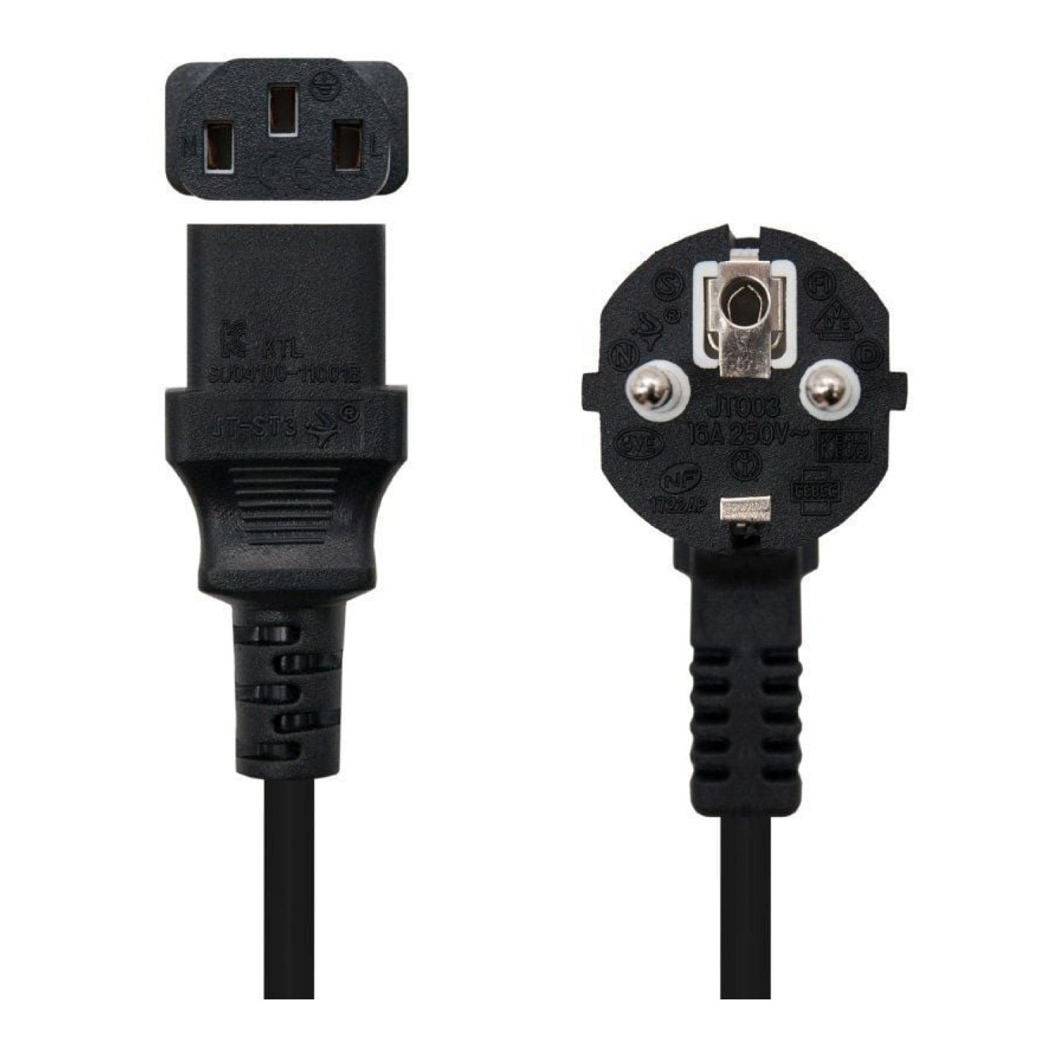 Nanocable · Cable Alimentación CEE7-C13 · 2m · Negro