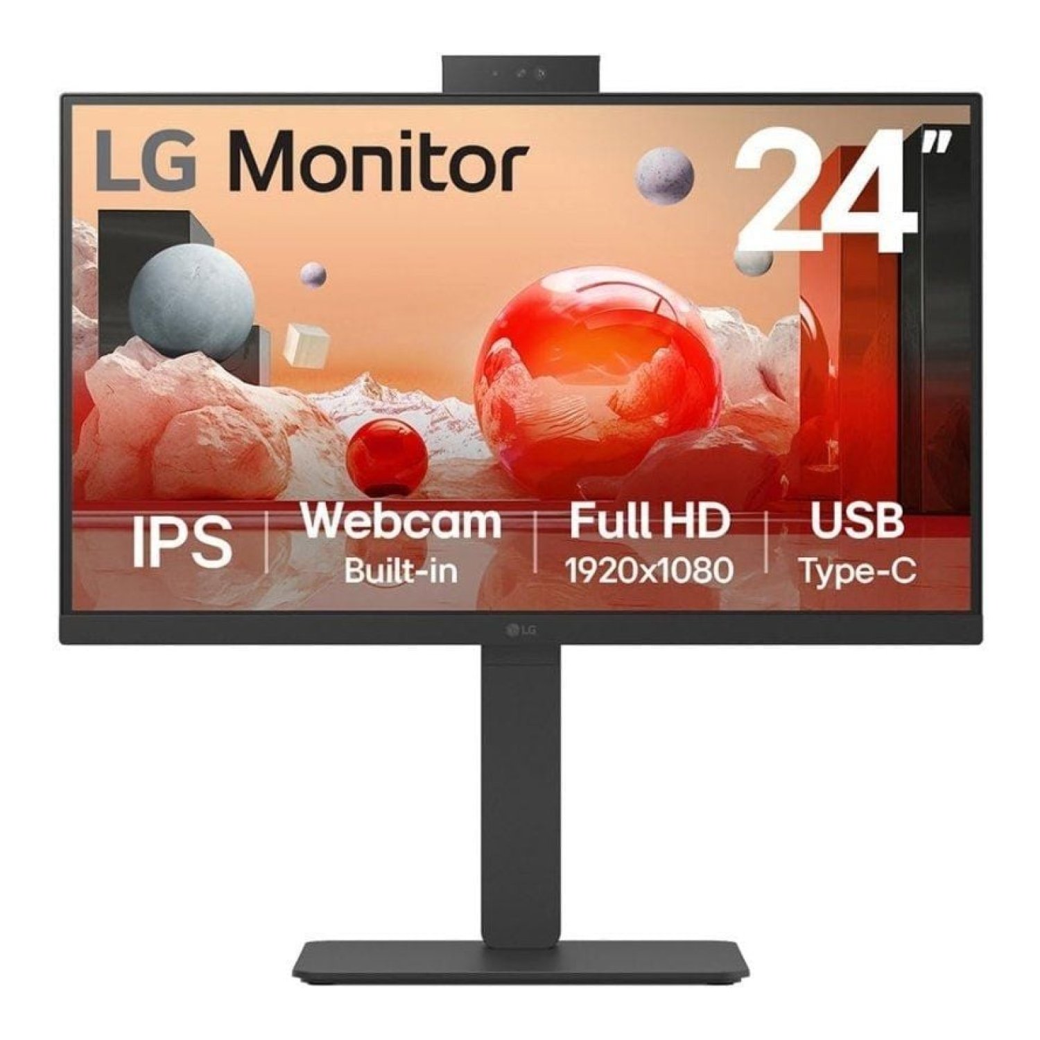 LG 24BA850-B · Monitor 23,8" Full HD · Webcam integrada · Multimedia · Negro
