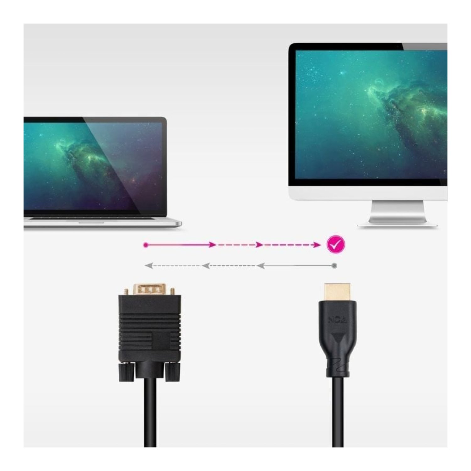 Nanocable · Conversor VGA a HDMI 8K · 1,8m · Negro