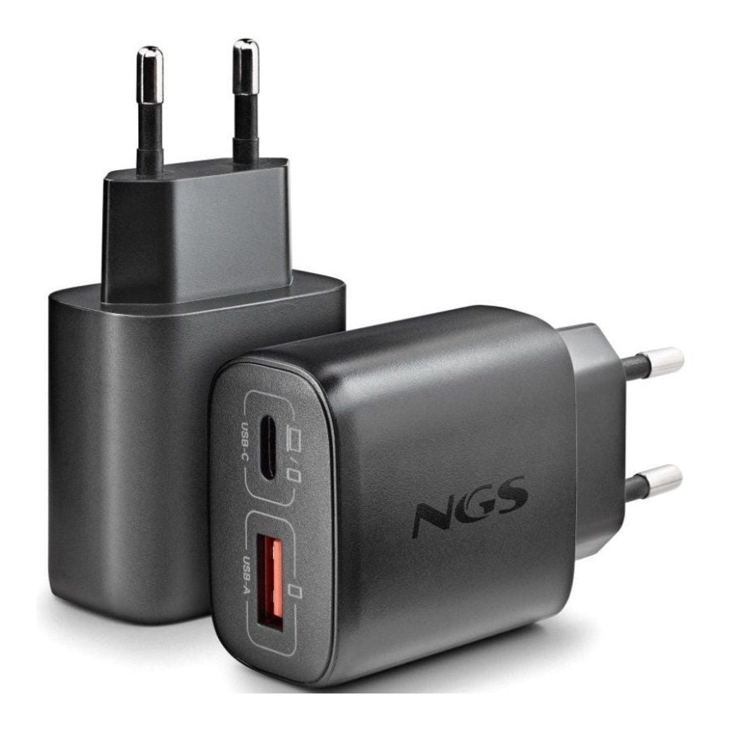 NGS Era · Cargador GaN 45W · USB-C + USB · Carga Rápida