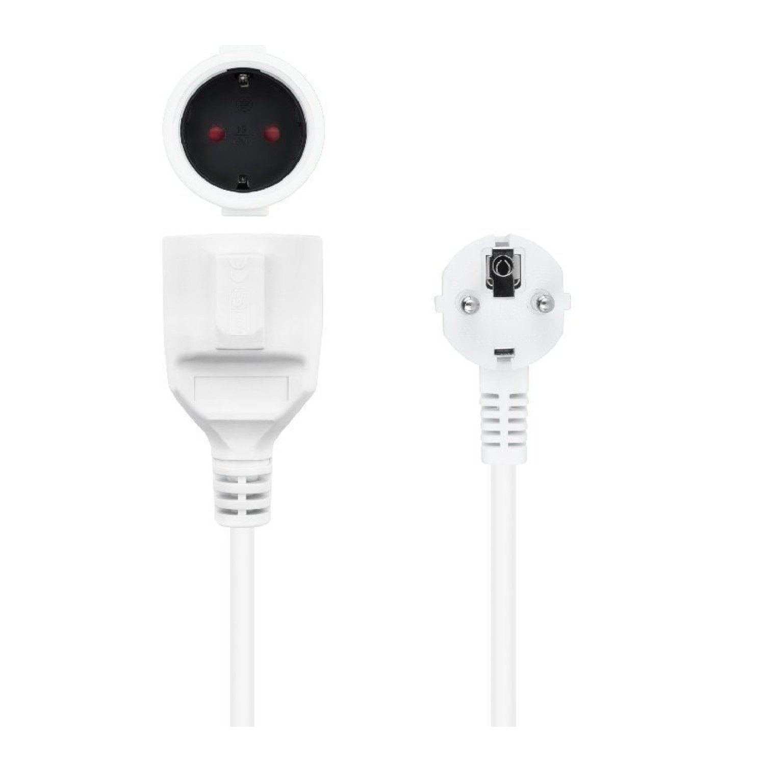 Nanocable · Cable Alargador · Schuko · 5m · Blanco