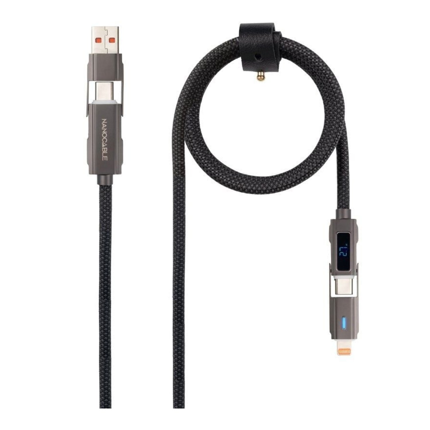 Nanocable · Cable USB 2.0 Tipo-C · 1m · 480Mbps · 27W · Negro