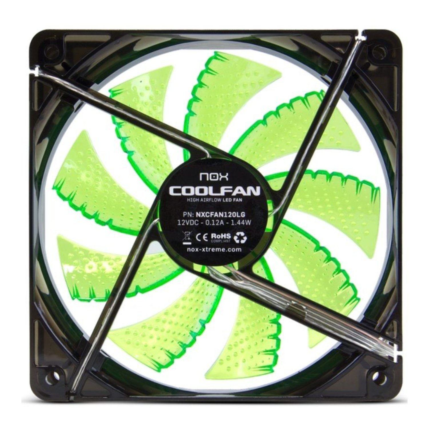 Nox Coolfan 120 LED · 12cm · Ventilador Gaming · Verde