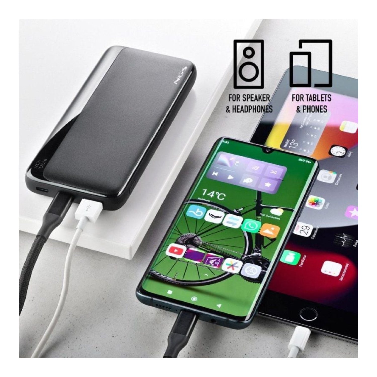 NGS Quiz 10 · Powerbank 10000mAh · 22,5W · Negro