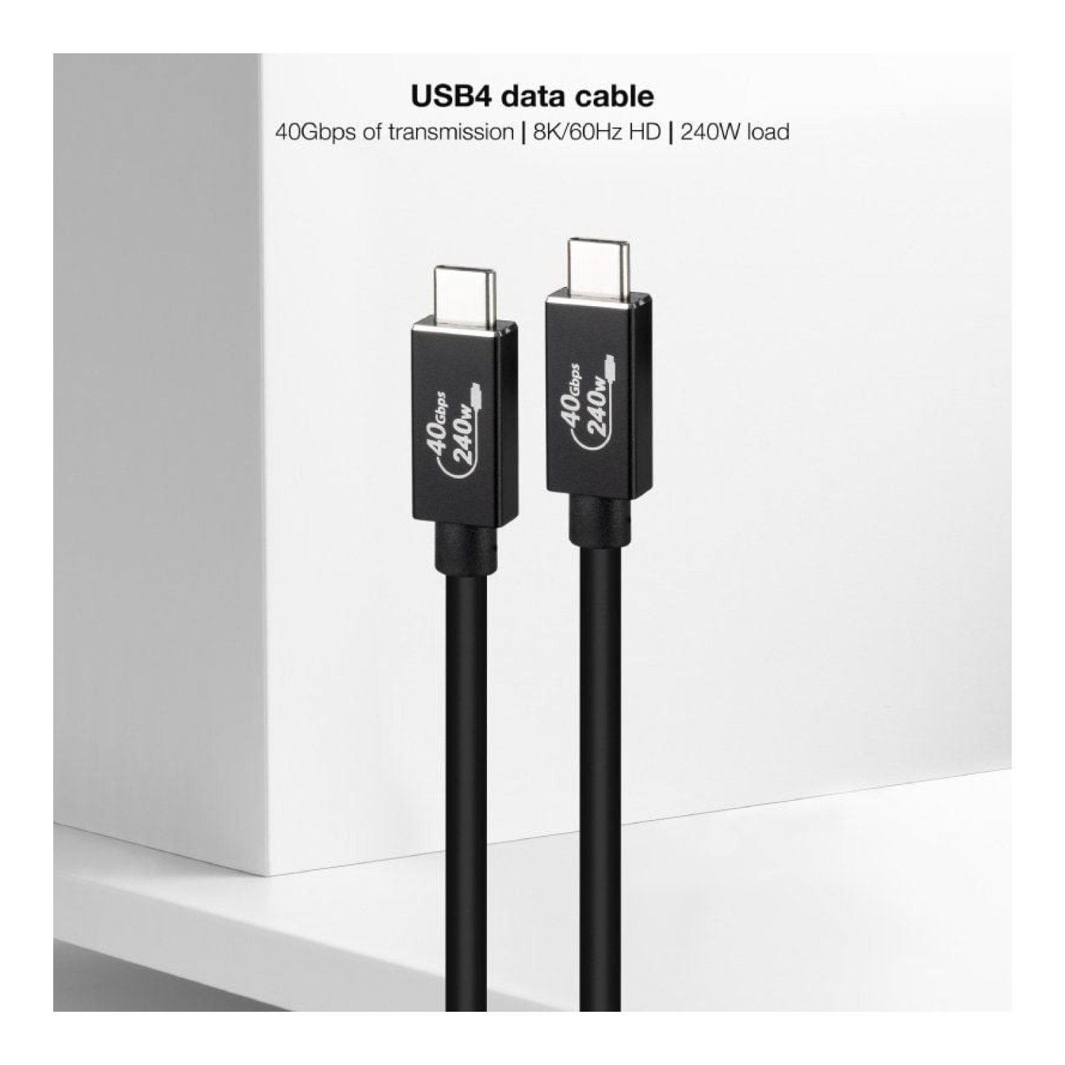 Nanocable · Cable USB 4.0 · USB Tipo-C a USB Tipo-C · 240W · 40Gbps · 1m · Negro