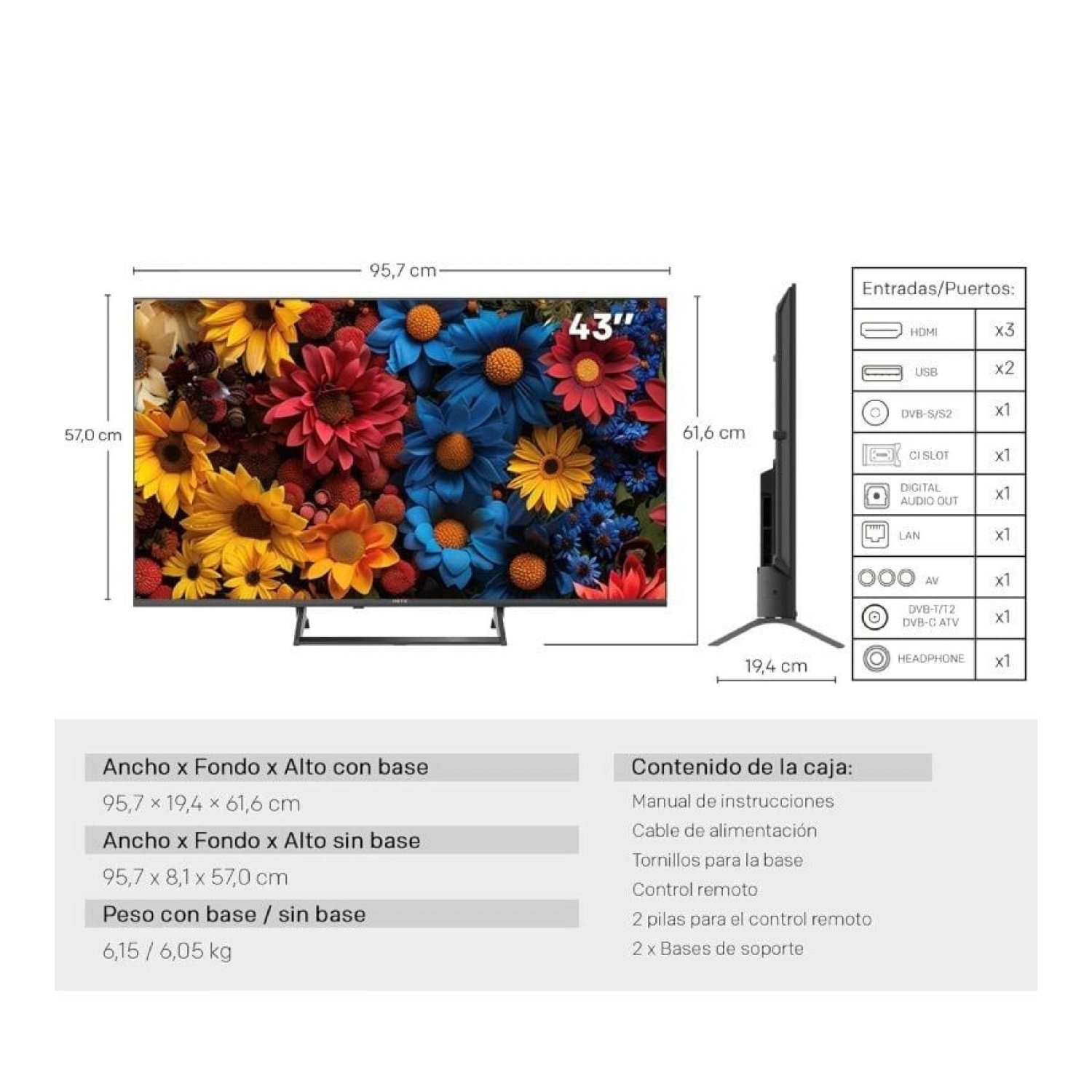 Metz QLED+ 43MQF7500Z · 43" · 4K Ultra HD · Smart TV · WiFi