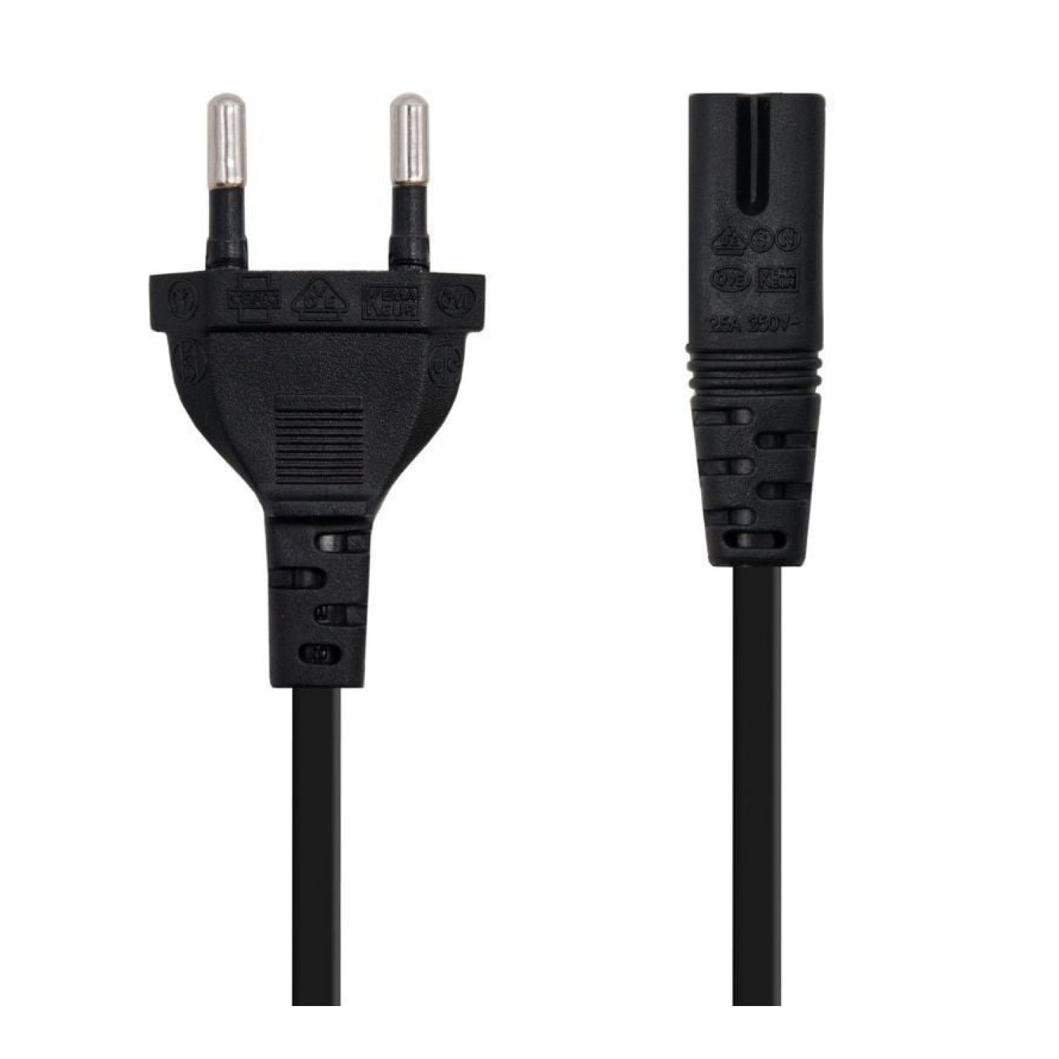 Nanocable · Cable Alimentación Forma 8 · CEE7/16 a C7 · 3m · Negro