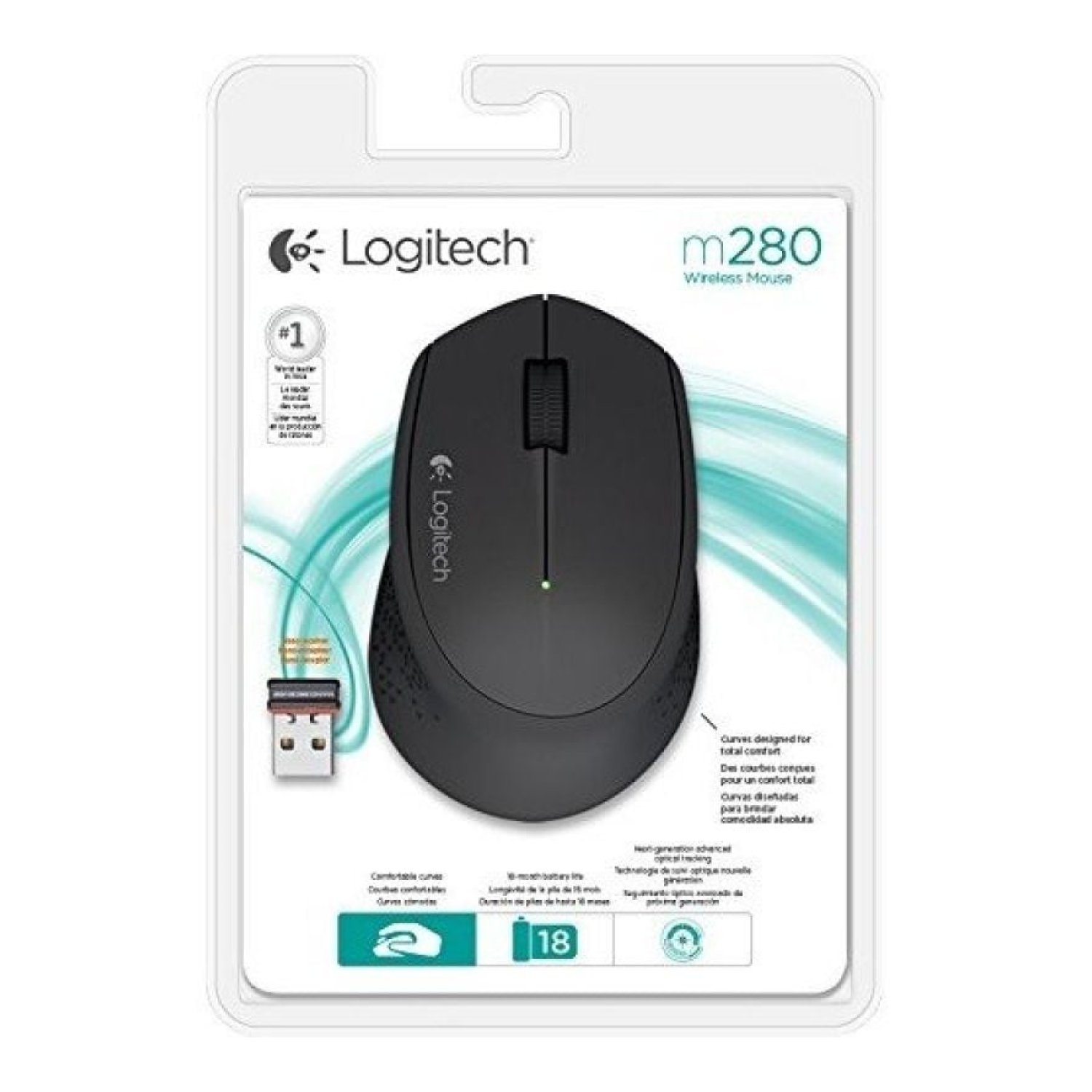 Logitech M280 · Ratón Ergonómico Inalámbrico · Hasta 1000 DPI