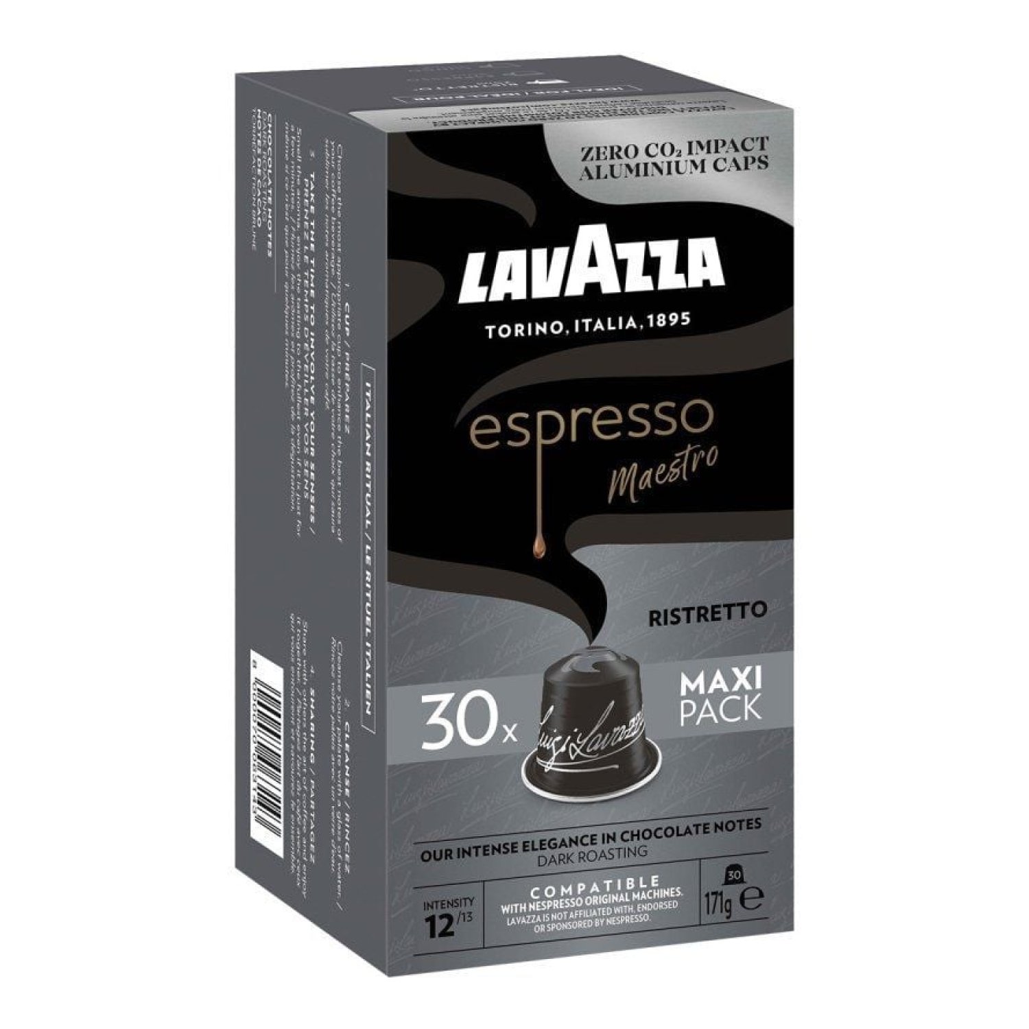 Lavazza Espresso Maestro Ristretto · Cápsulas Nespresso · Caja 30 unidades