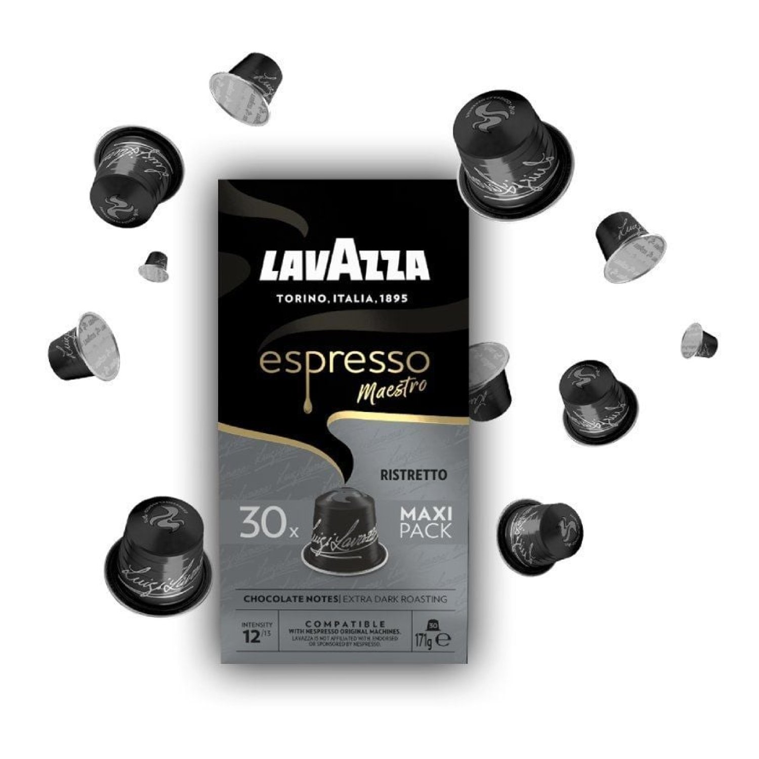 Lavazza Espresso Maestro Ristretto · Cápsulas Nespresso · Caja 30 unidades