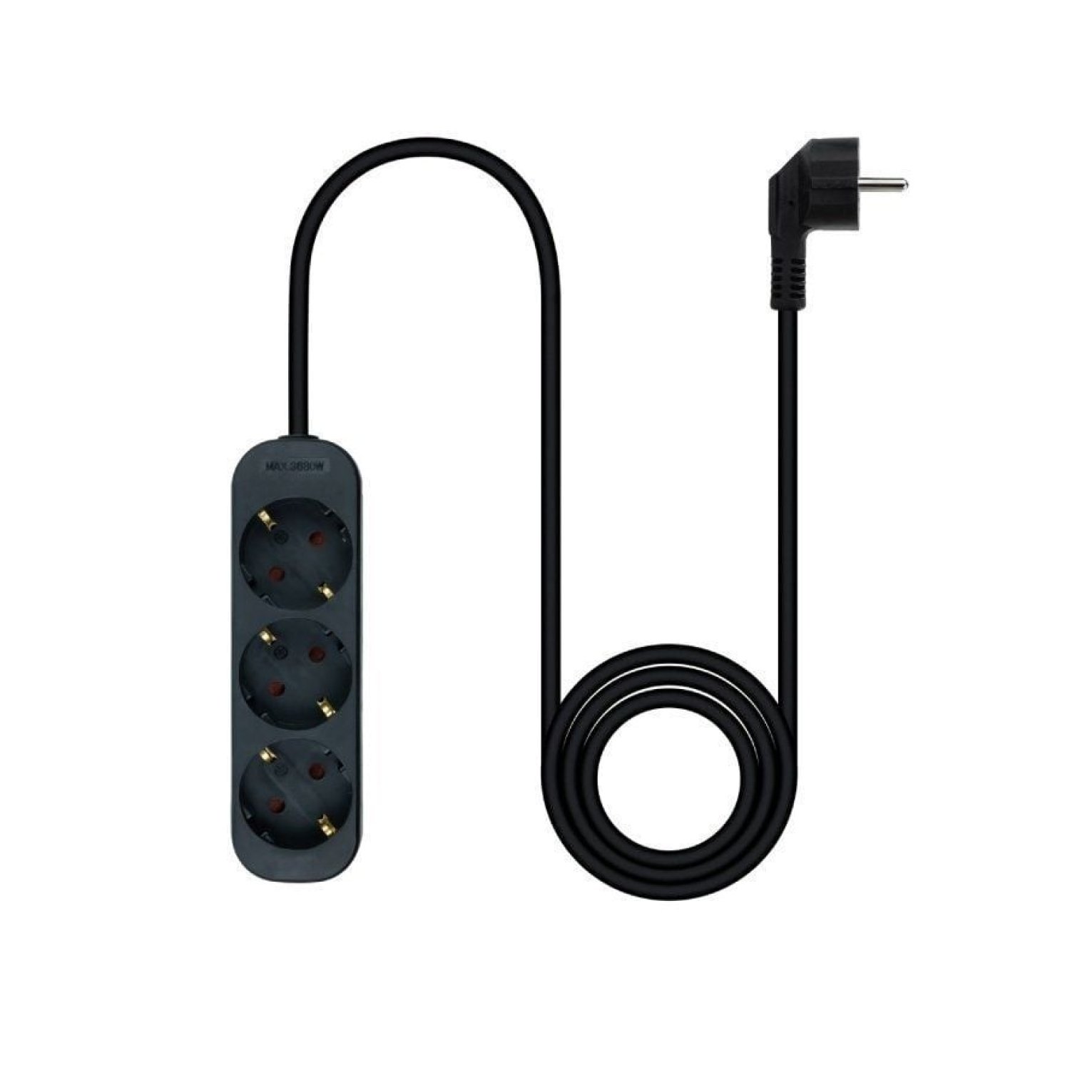 Nanocable Regleta · 3 Tomas · Cable 1,4m · Negra