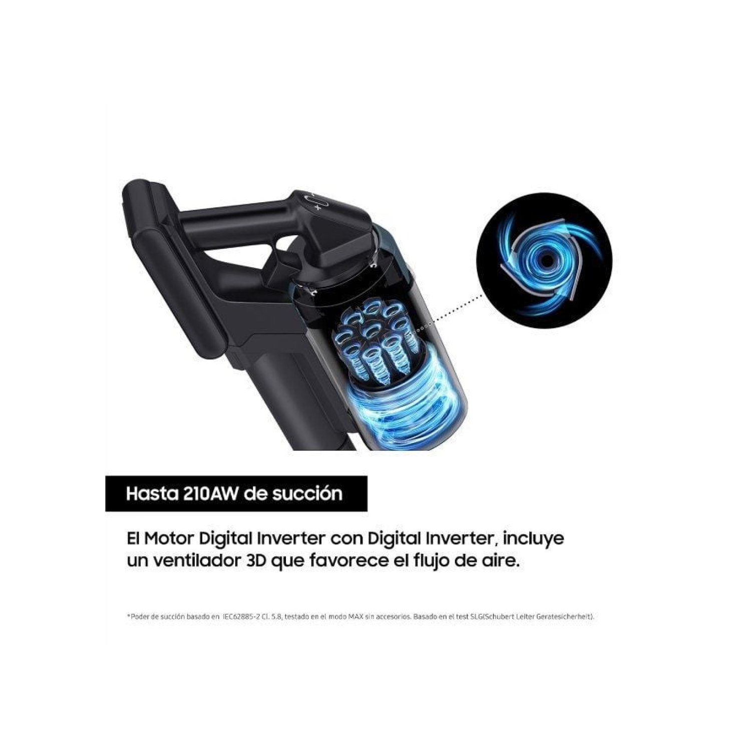 Samsung Jet 85 · Aspirador Escoba · 25,2V · 60 Min Autonomía · Digital Inverter