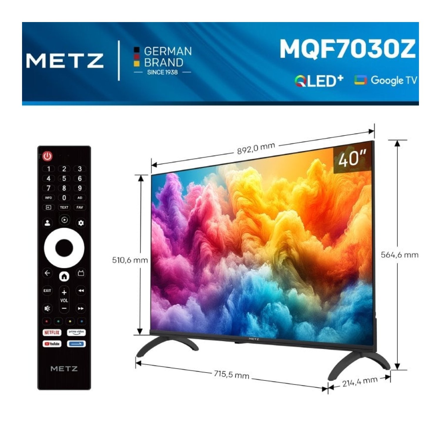 Metz QLED 40MQF7030 · 40" · Full HD · Smart TV · WiFi