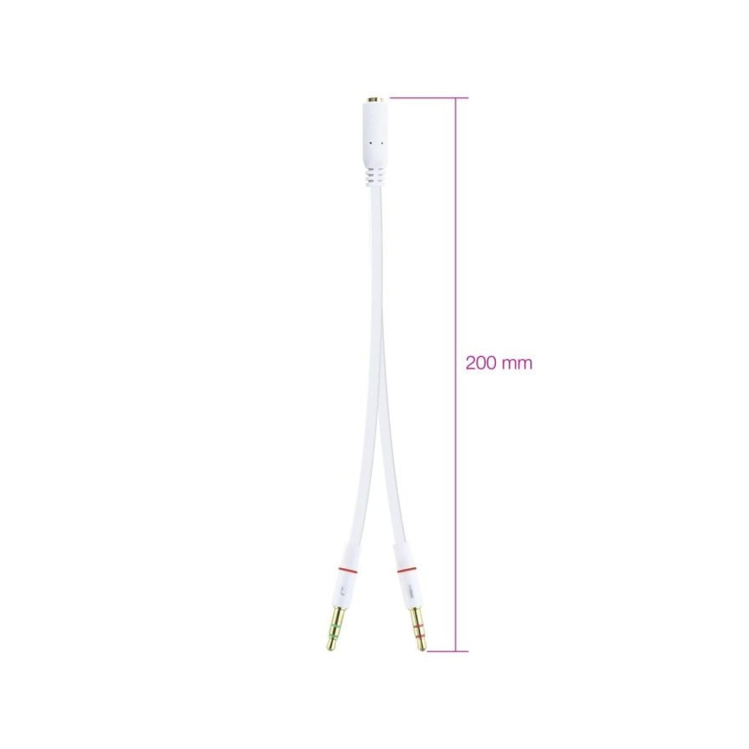 Nanocable · Cable Estéreo Jack 3.5 · 2x Jack 3.5 Macho · 20cm · Blanco