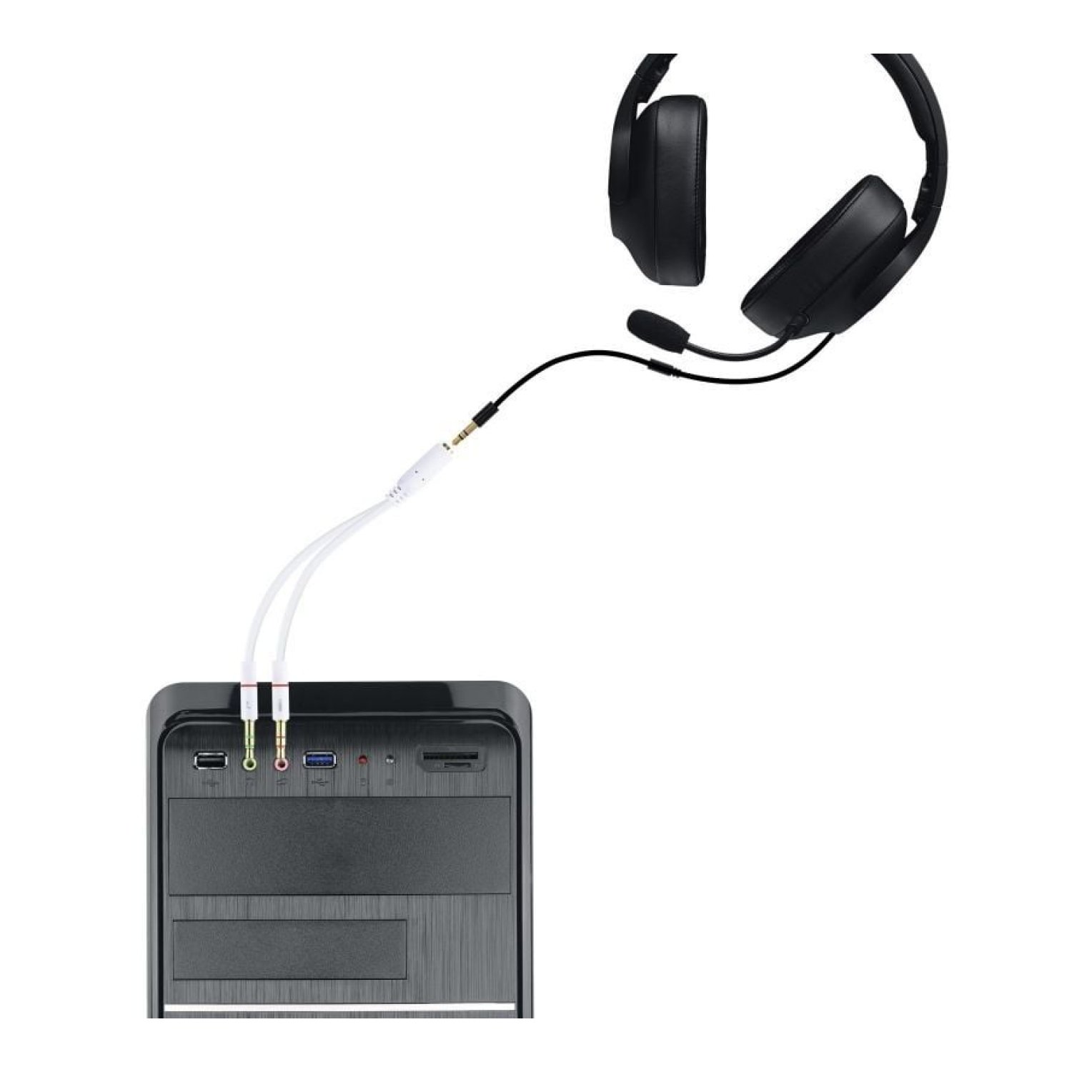 Nanocable · Cable Estéreo Jack 3.5 · 2x Jack 3.5 Macho · 20cm · Blanco