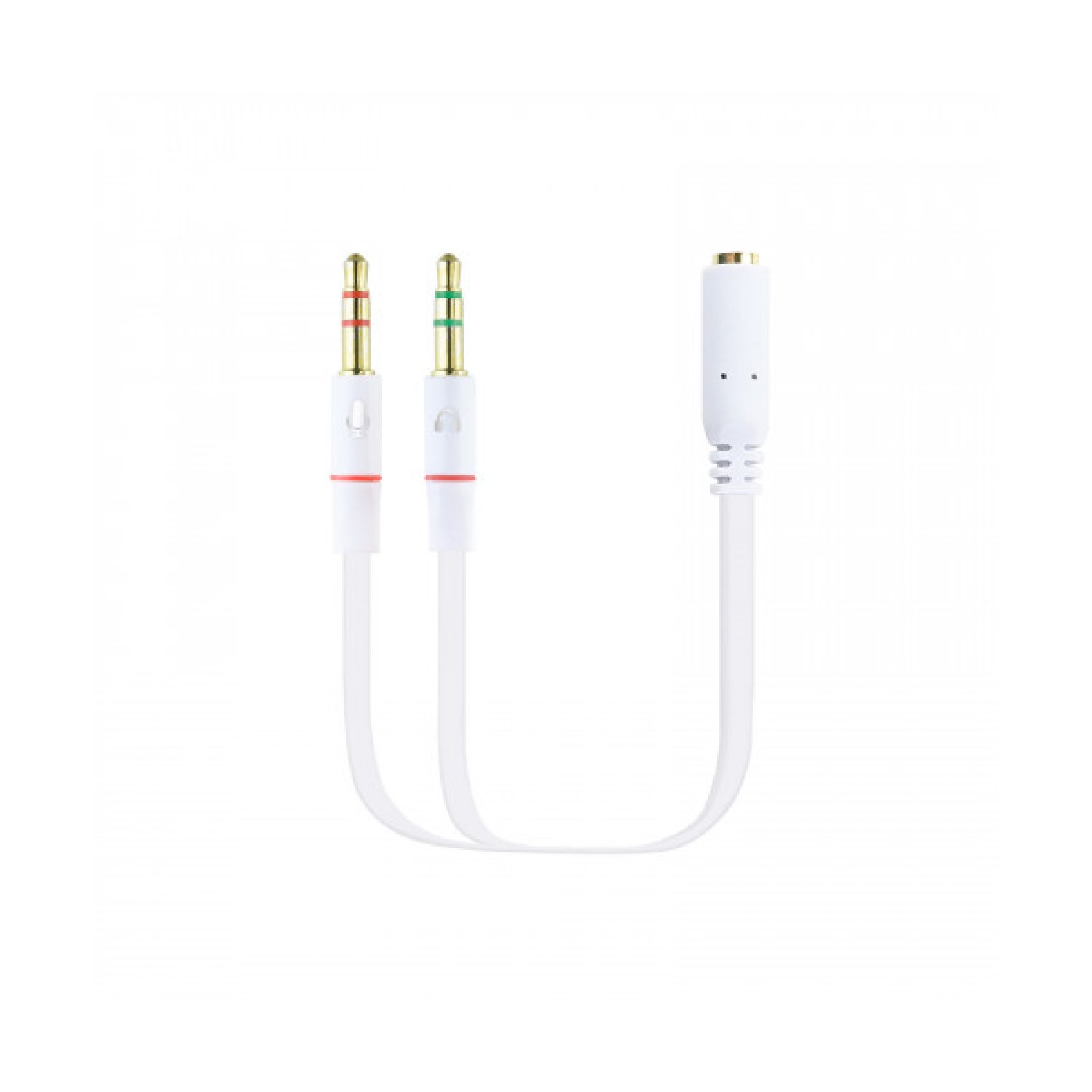 Nanocable · Cable Estéreo Jack 3.5 · 2x Jack 3.5 Macho · 20cm · Blanco