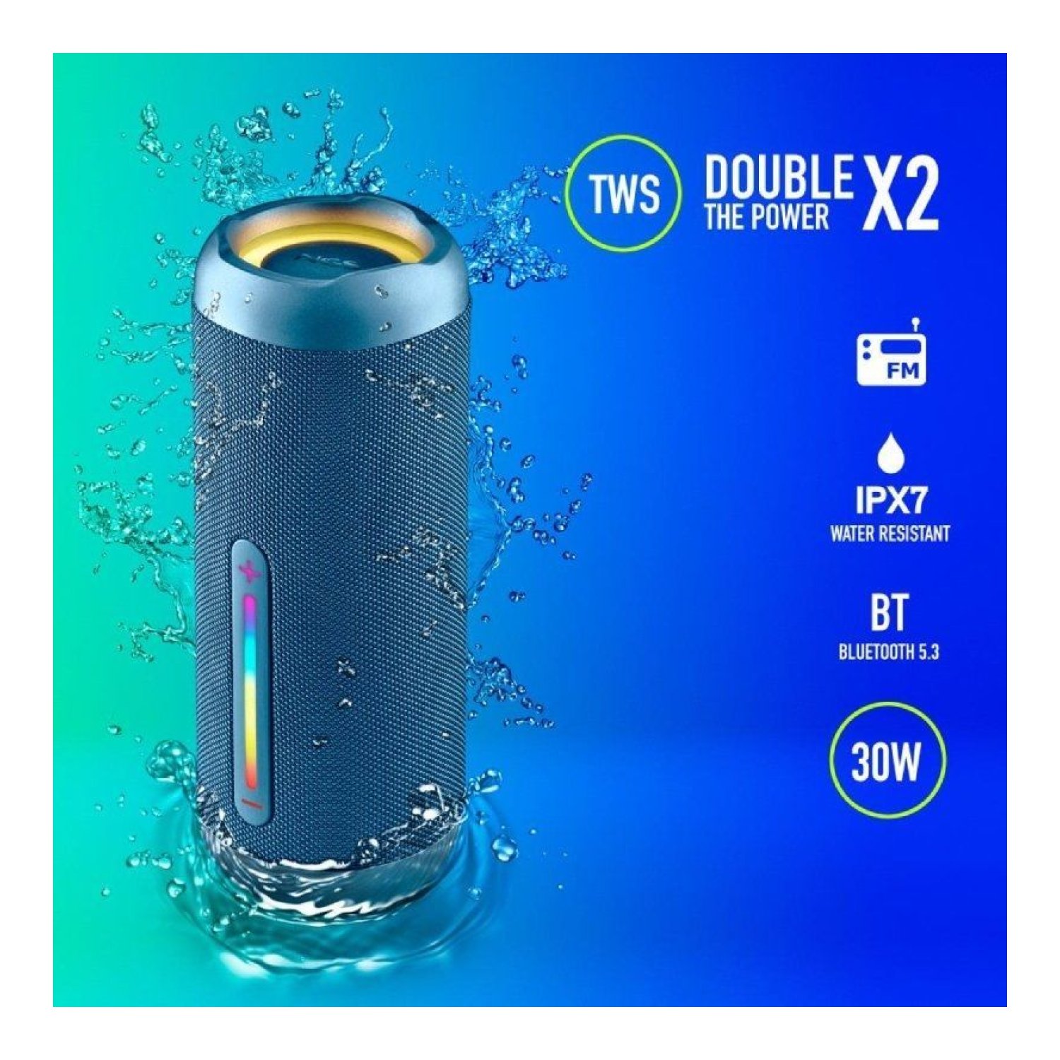 NGS Roller Furia 2 · Altavoz Bluetooth · 30W · 2.0 · Azul