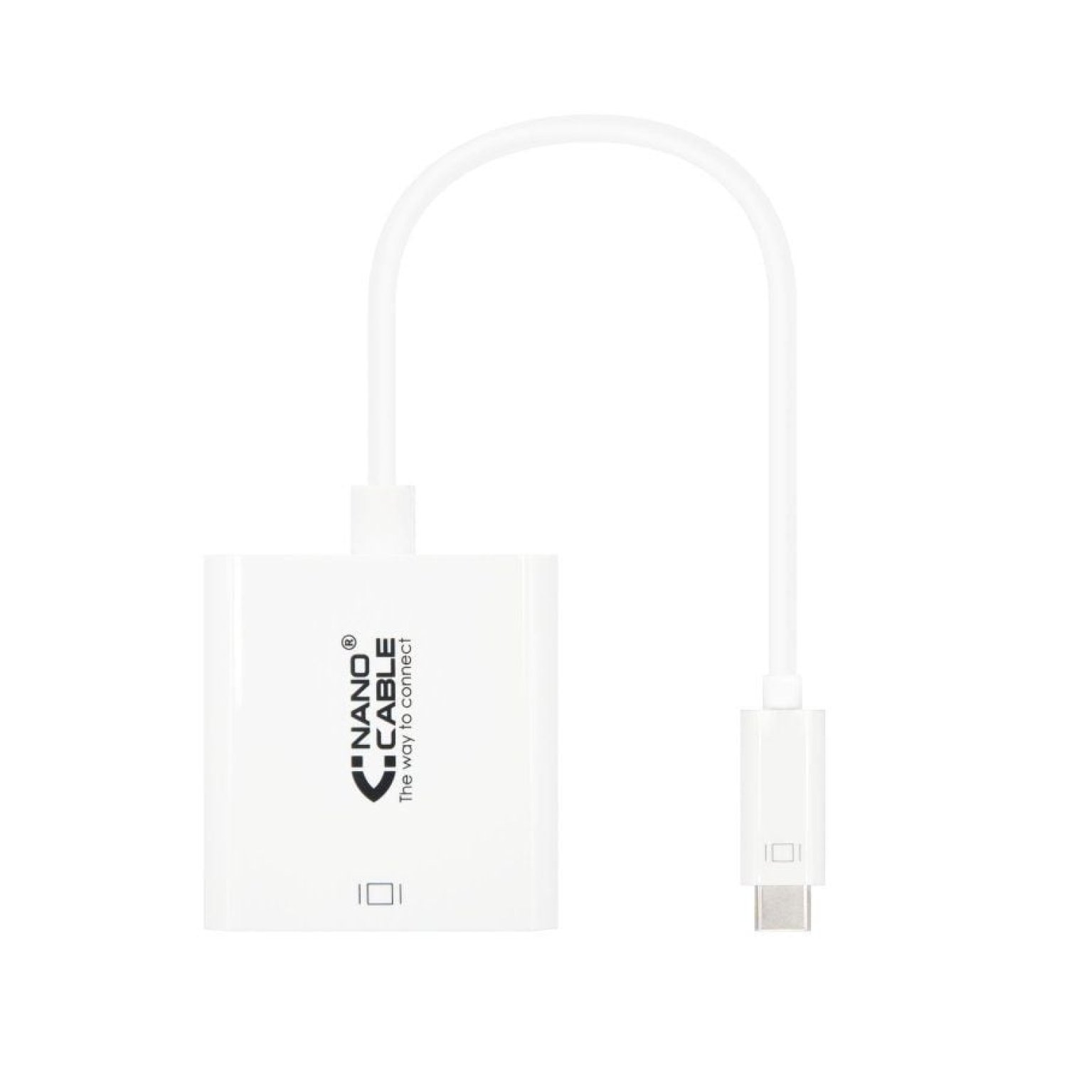 Nanocable · Conversor USB-C a DVI-D · 15cm · Blanco
