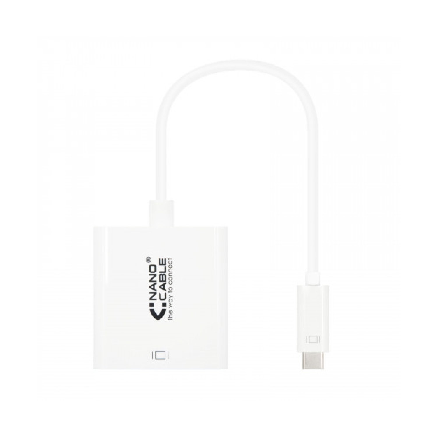 Nanocable · Conversor USB-C a DVI-D · 15cm · Blanco