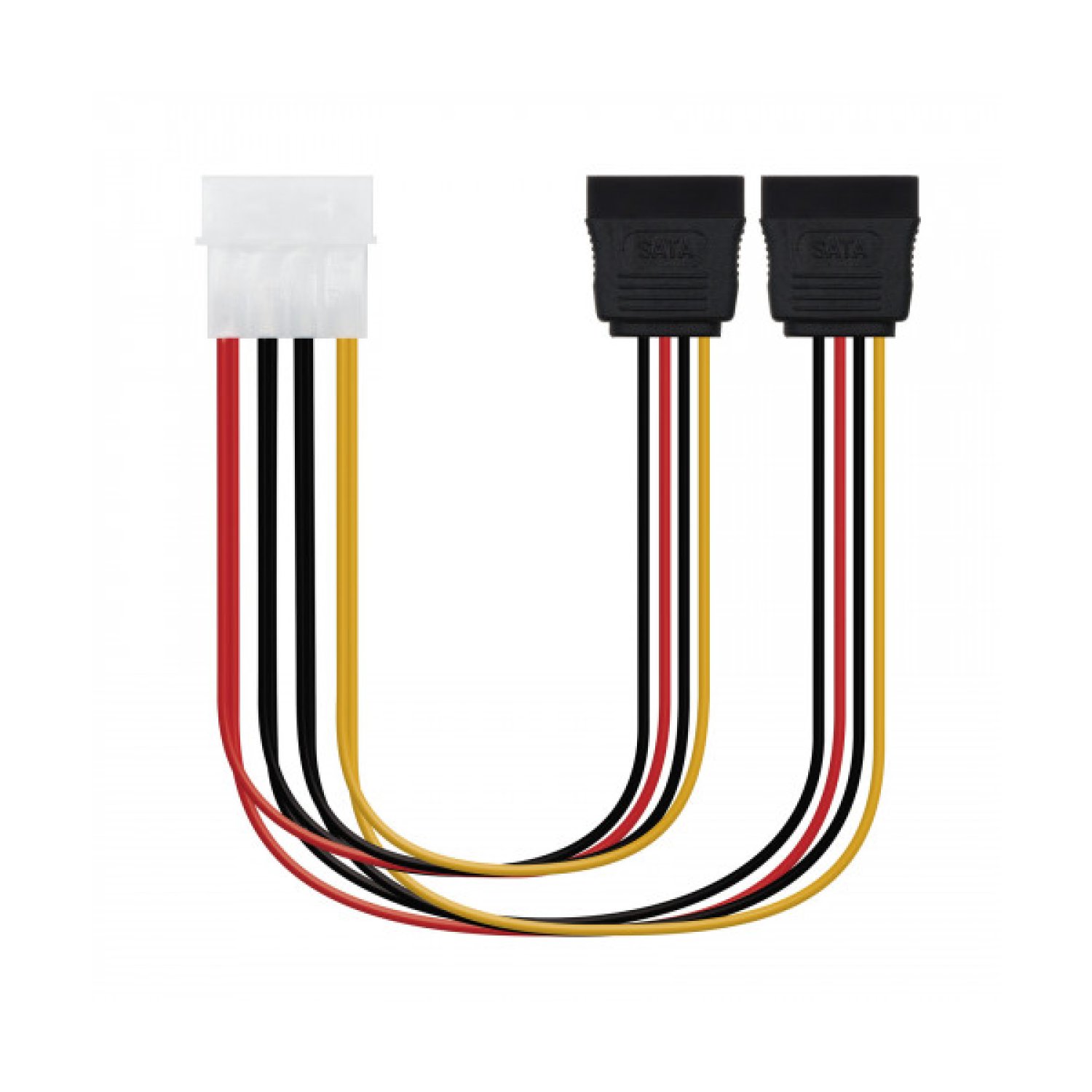 Nanocable · Cable Duplicador Alimentación · Molex a 2x SATA · 20cm